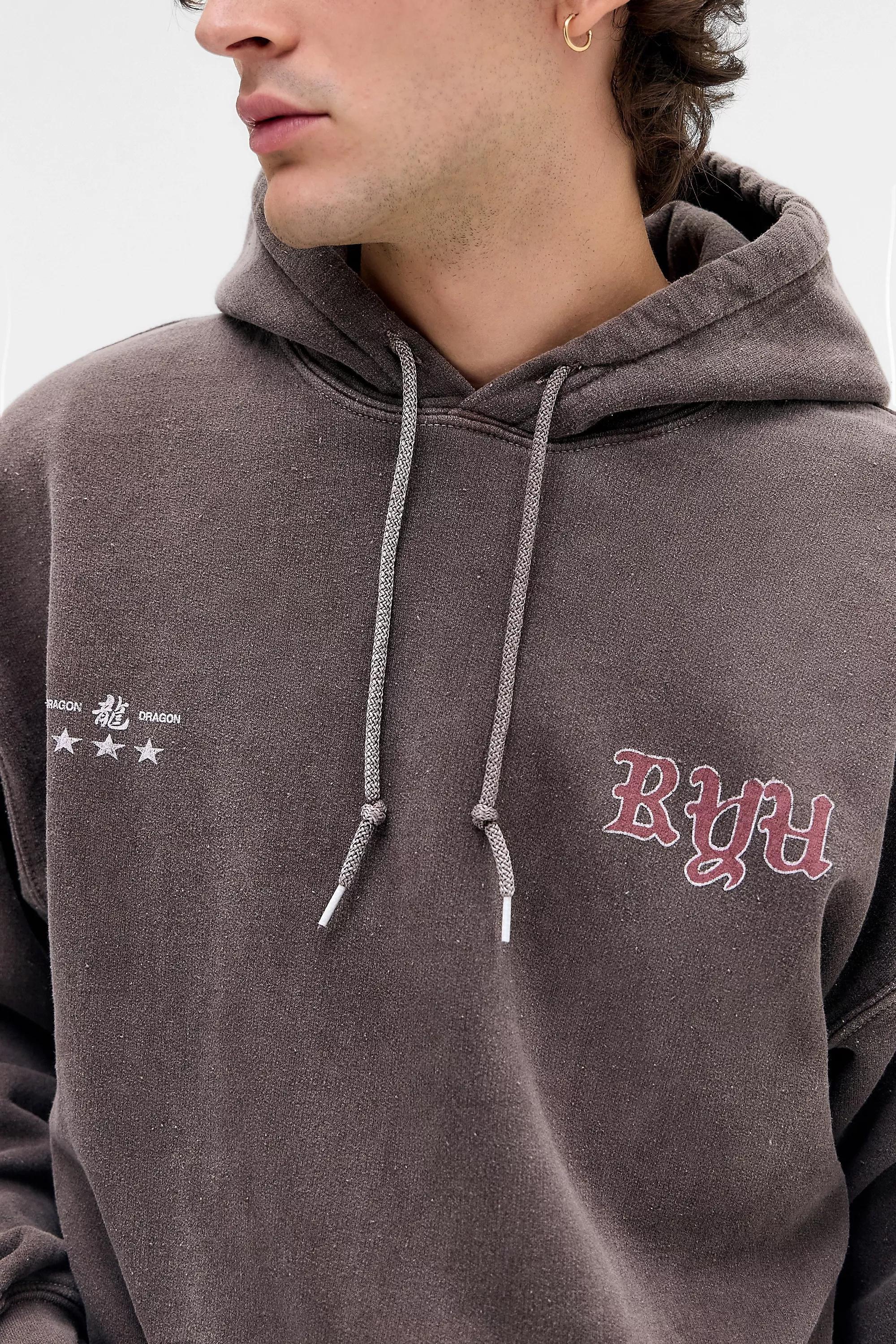 BROWN UO Brown Asiatic Dragon Hoodie, BRN, large image number 3