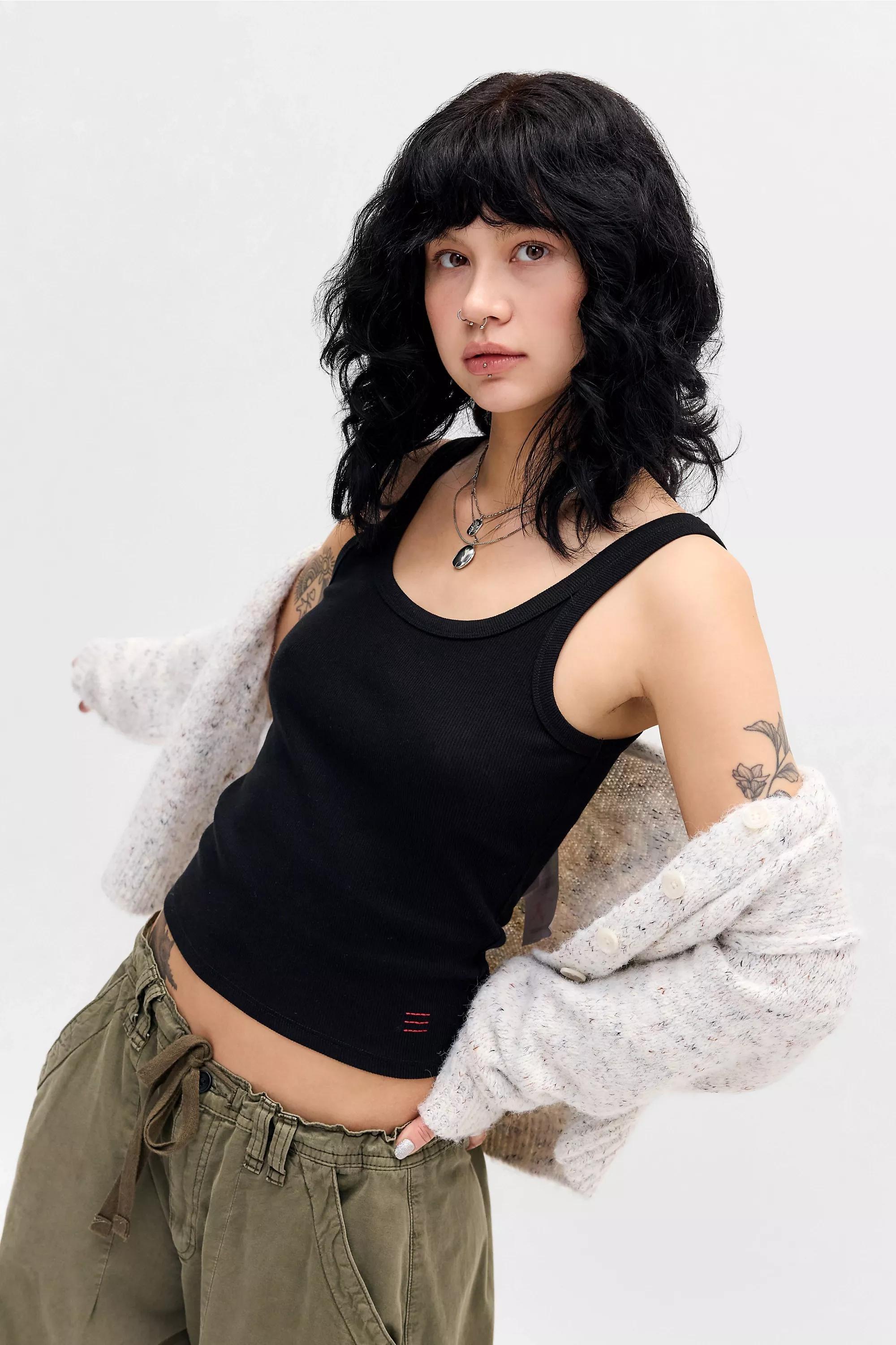 Black Uo Jessie Cotton Vest, BLK, large image number 0