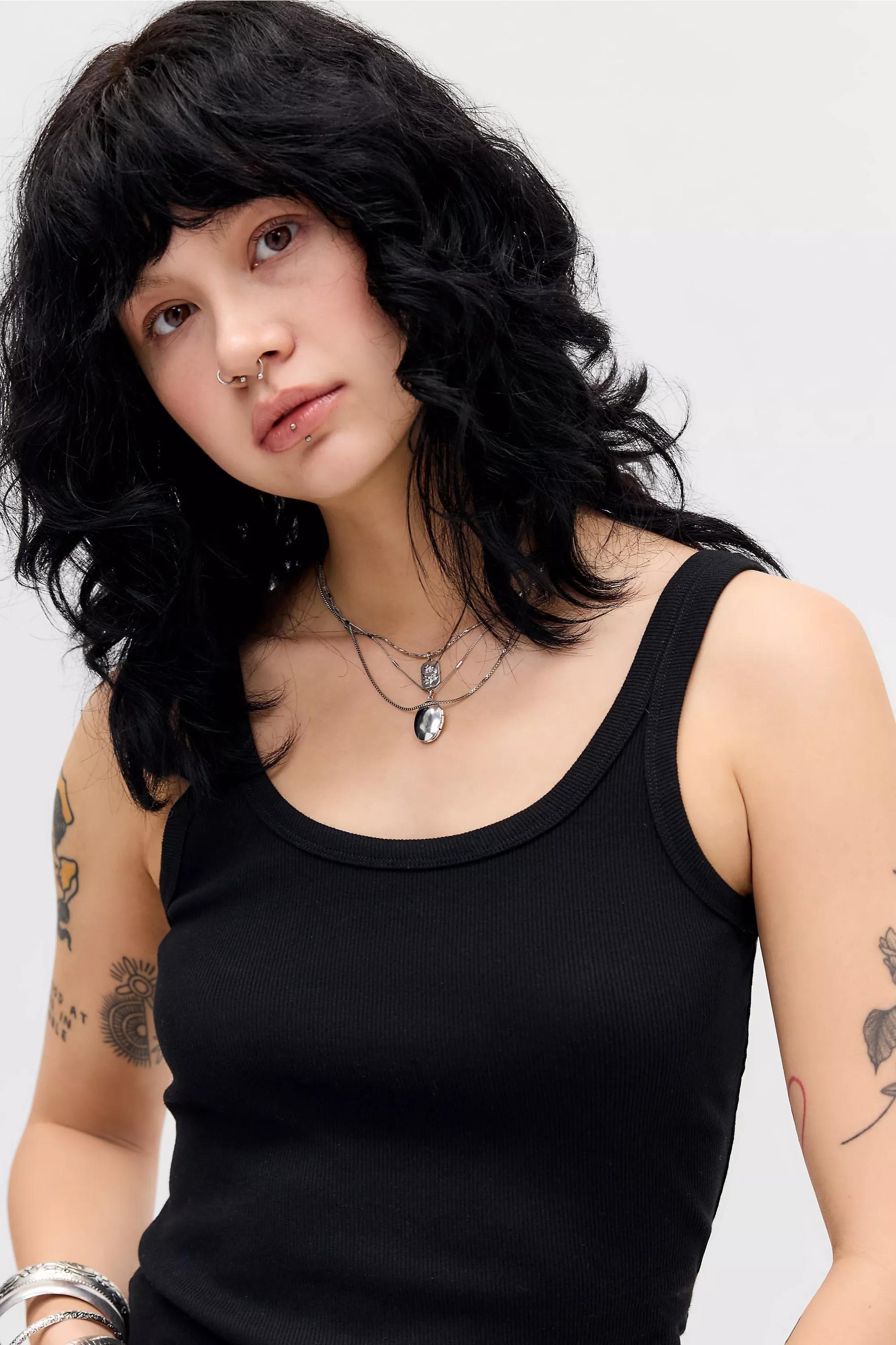 Black Uo Jessie Cotton Vest, BLK, medium