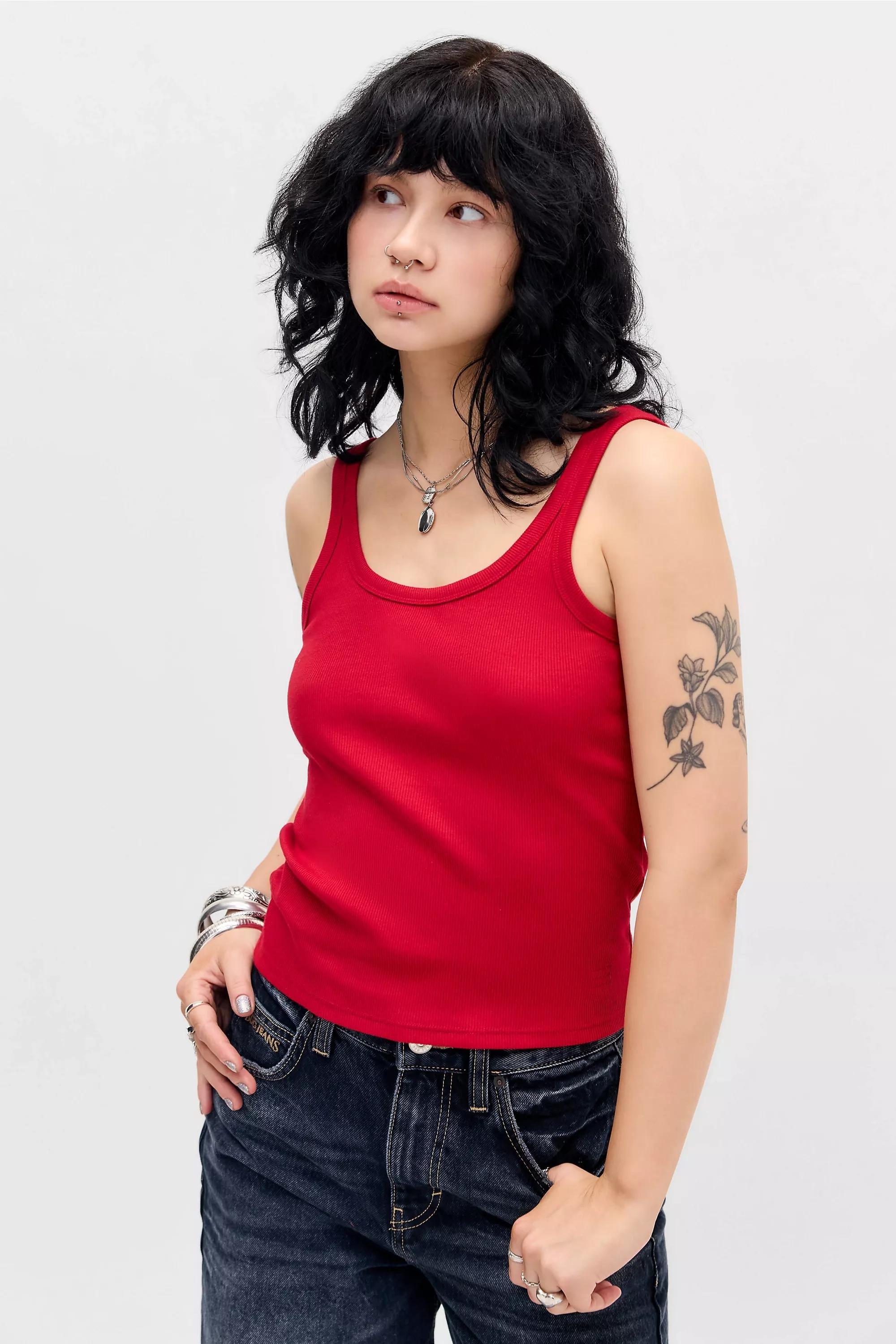 Red Uo Jessie Cotton Vest, RED, large image number 0