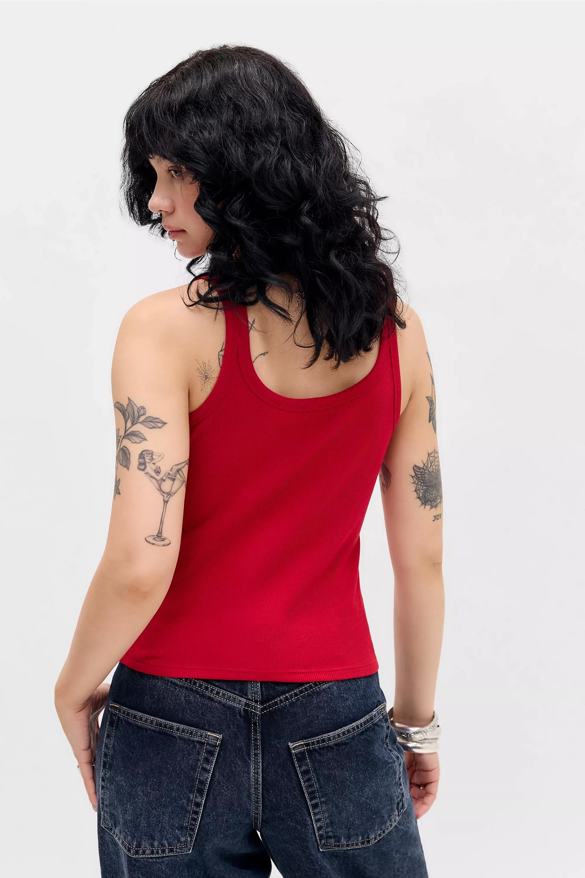 Red Uo Jessie Cotton Vest, RED, large image number 3