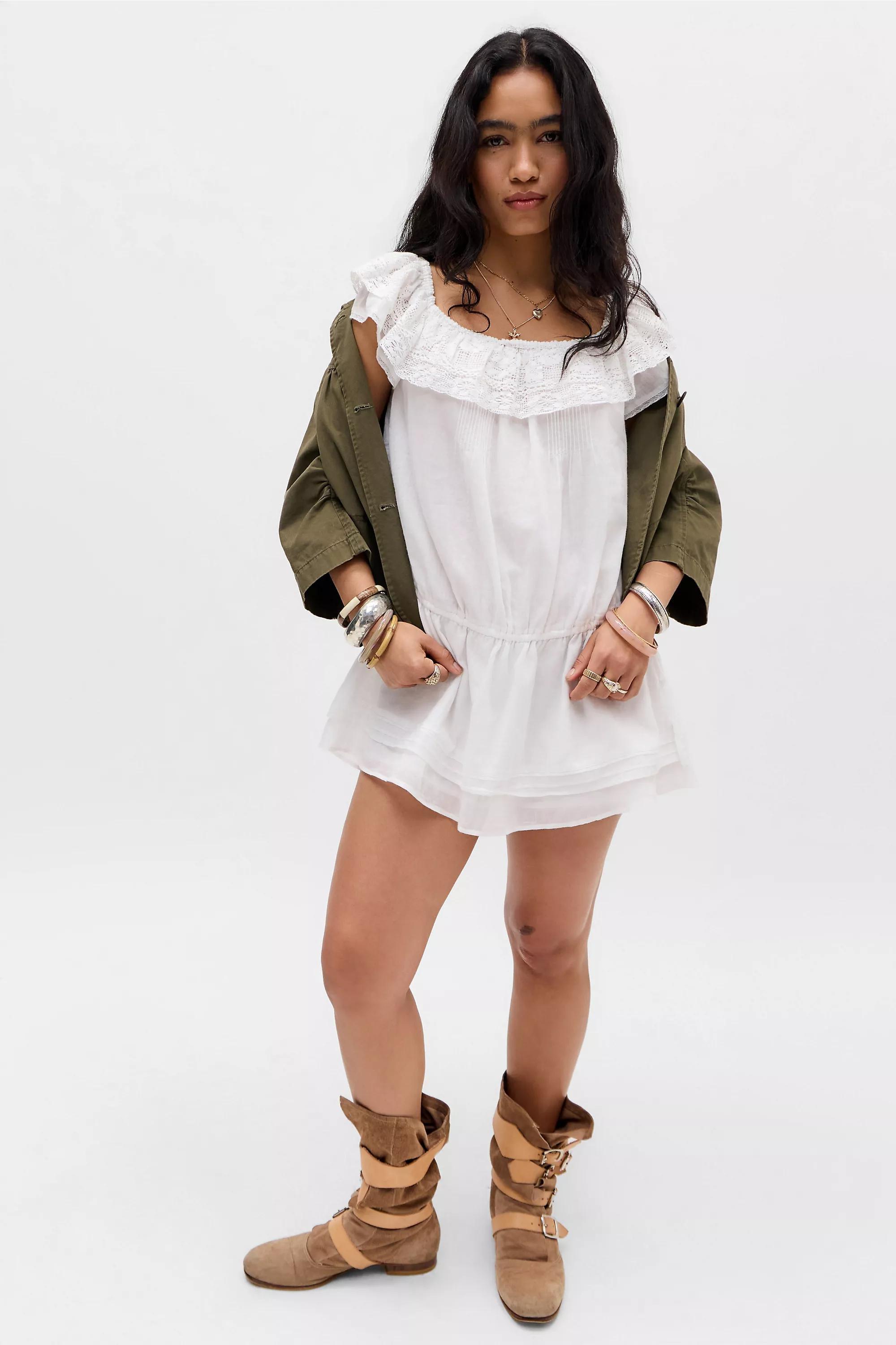 White Kimchi Blue Nina Off-Shoulder Cotton Dress, WHT, large image number 0