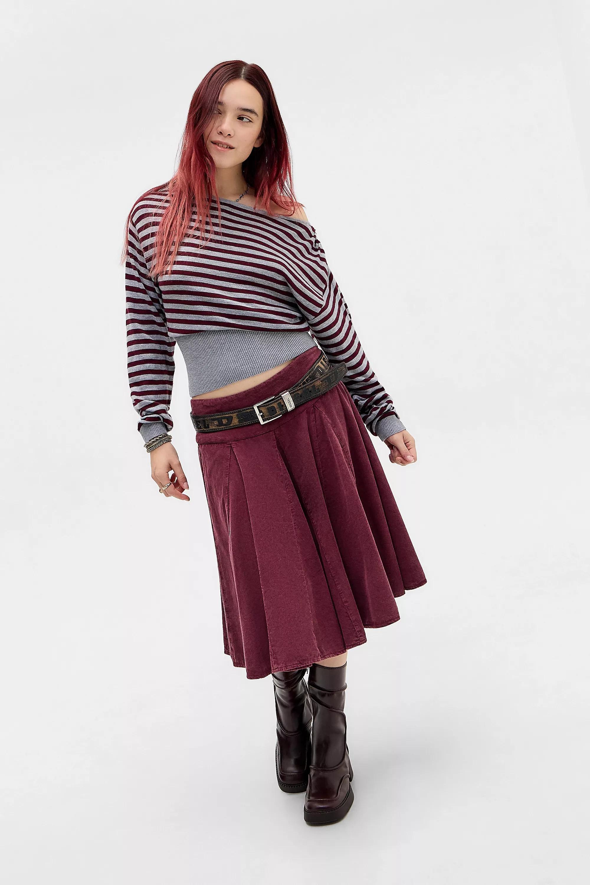 Grey Stripe Uo Bailey Long Sleeve Top, A301_0541, large image number 2