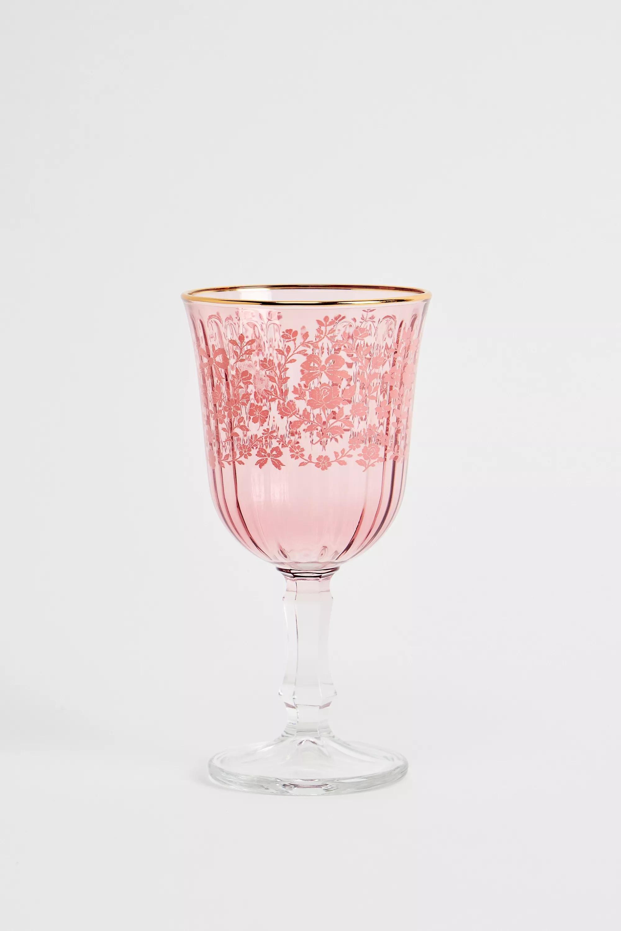 Pink Coquette Wine Glass, PINK, large image number 0