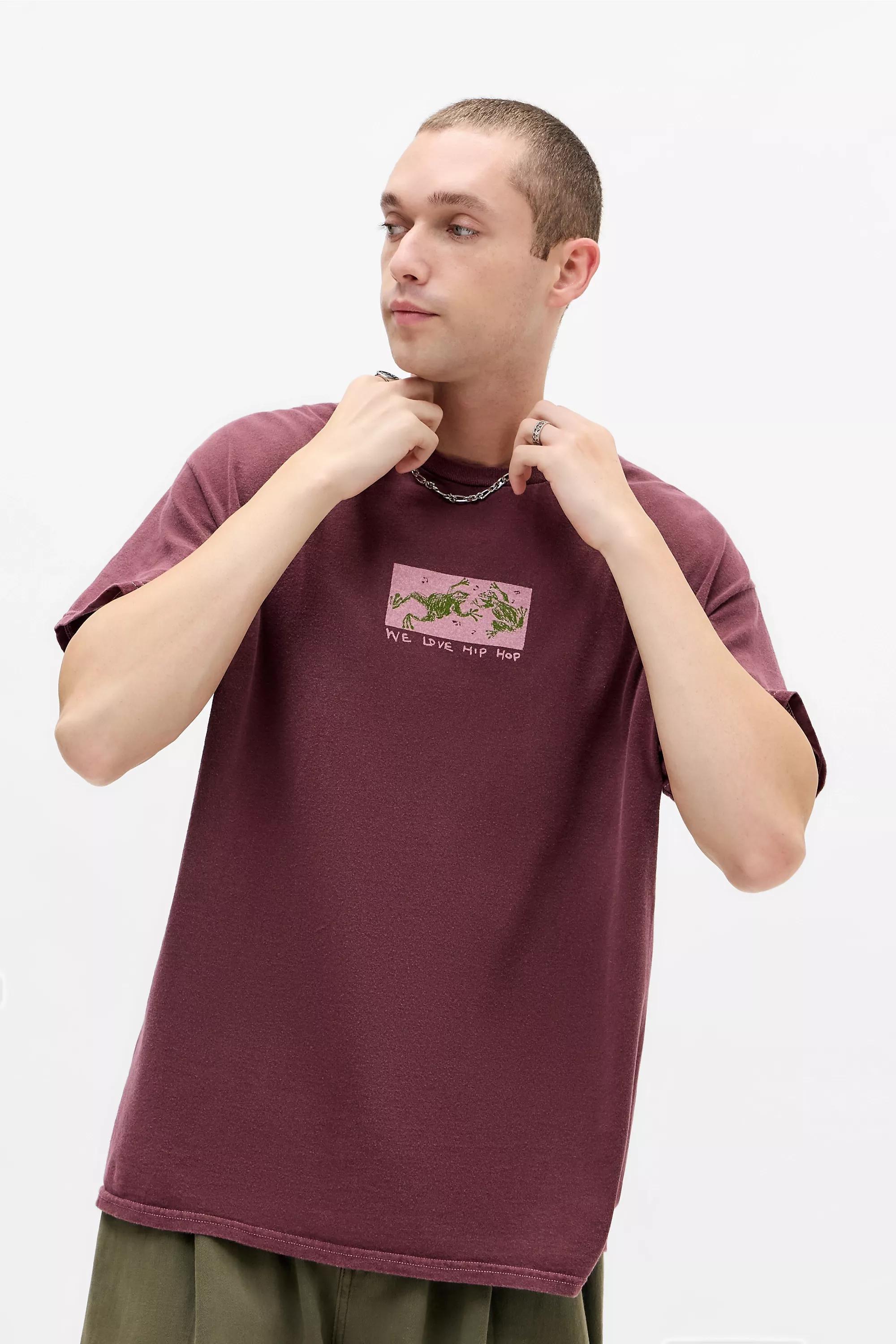 Burgundy Uo Hip Hop T-Shirt, WINE, large image number 0