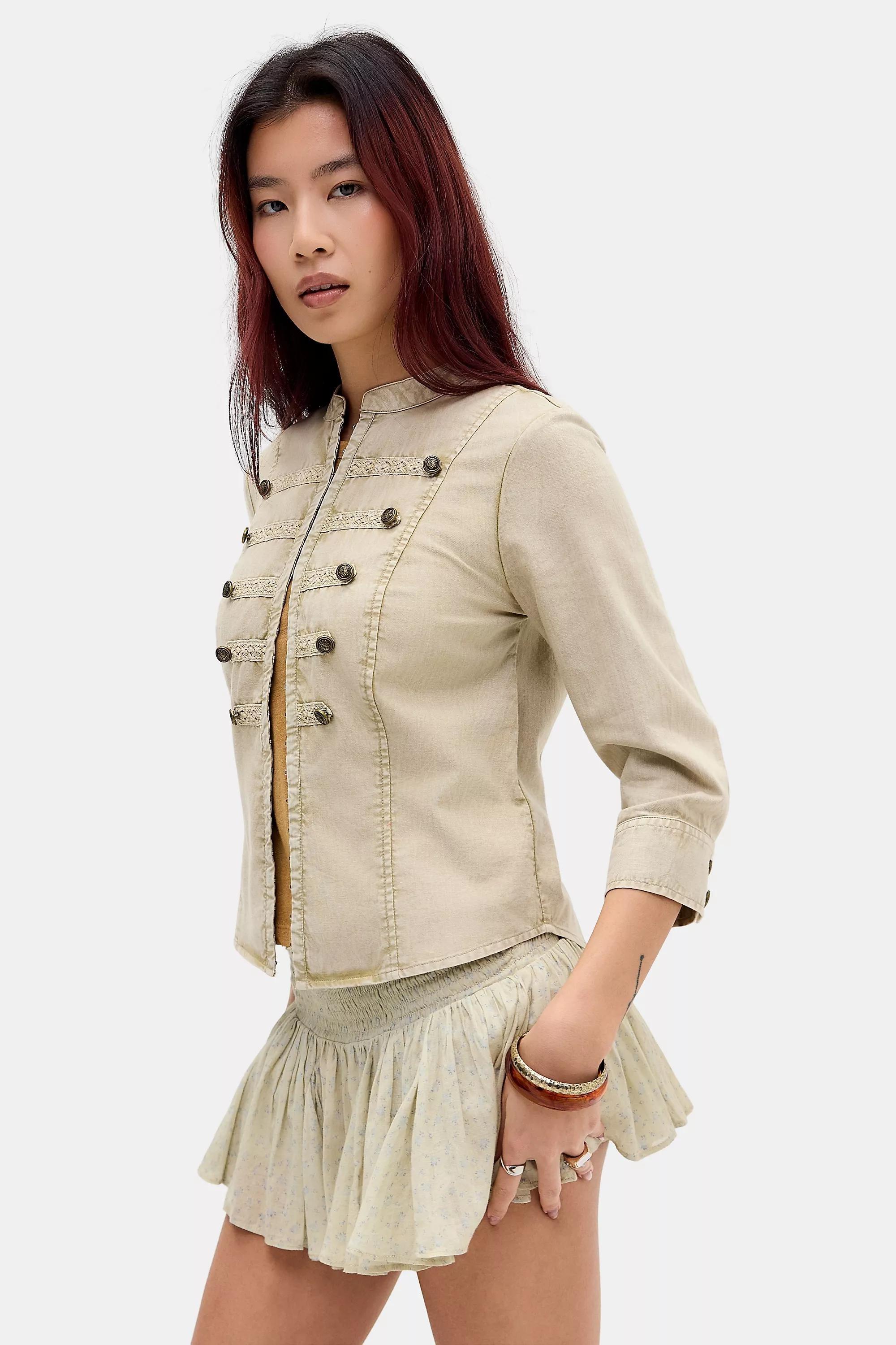 KHAKI BDG Hazel Military Jacket, KHAKI, large image number 1