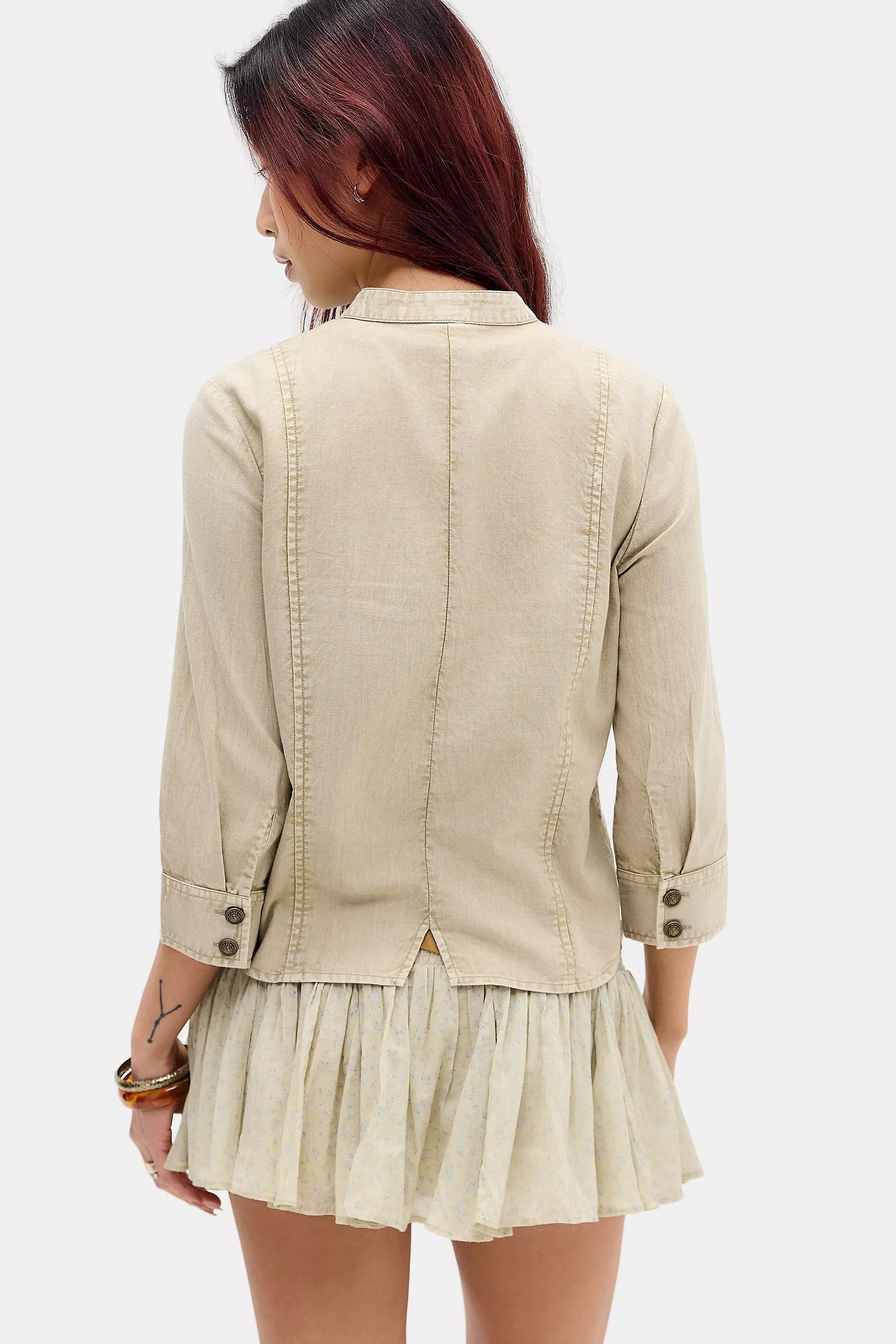 KHAKI BDG Hazel Military Jacket, KHAKI, large image number 4