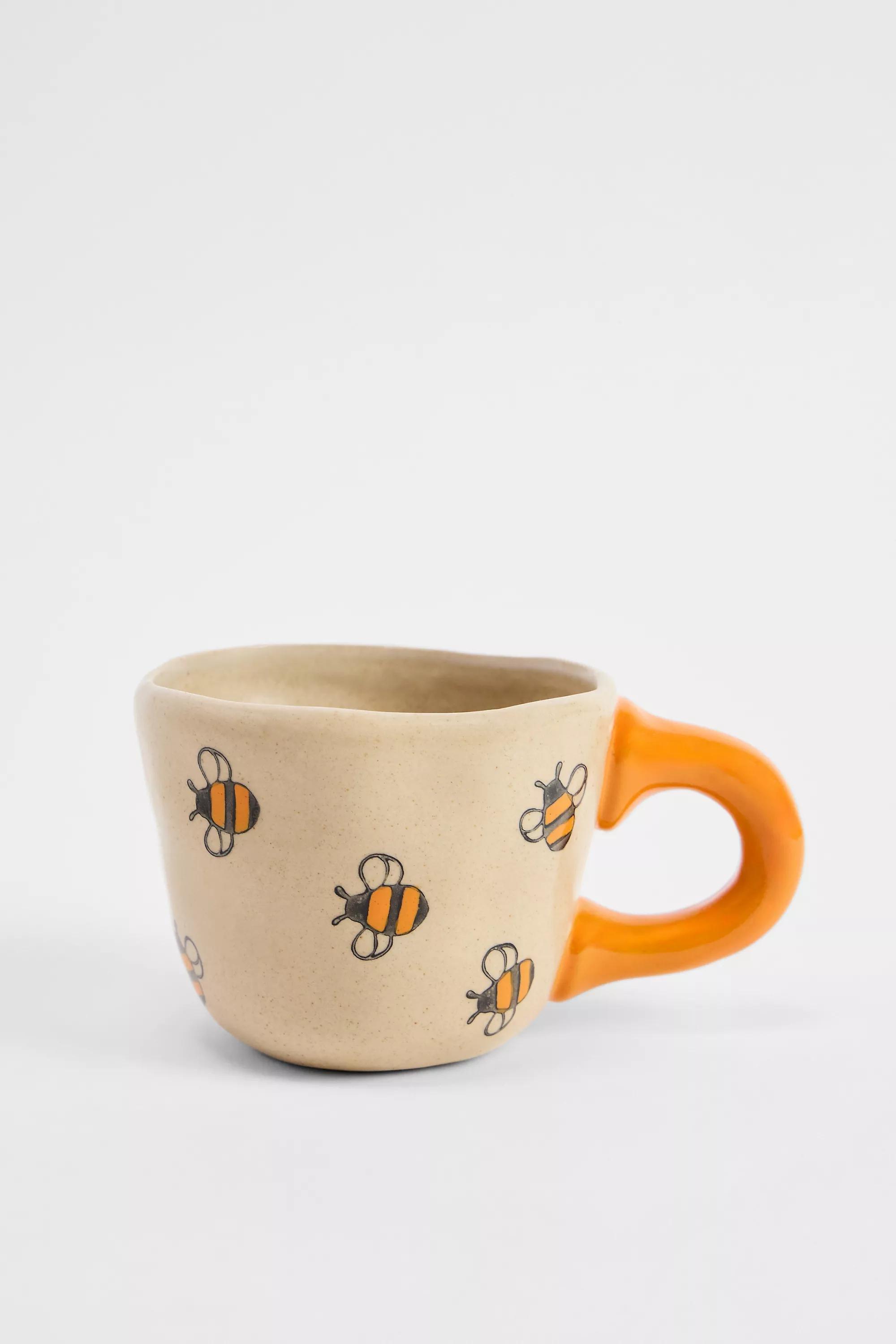 Yellow Painted Bee Mug, YEL, medium