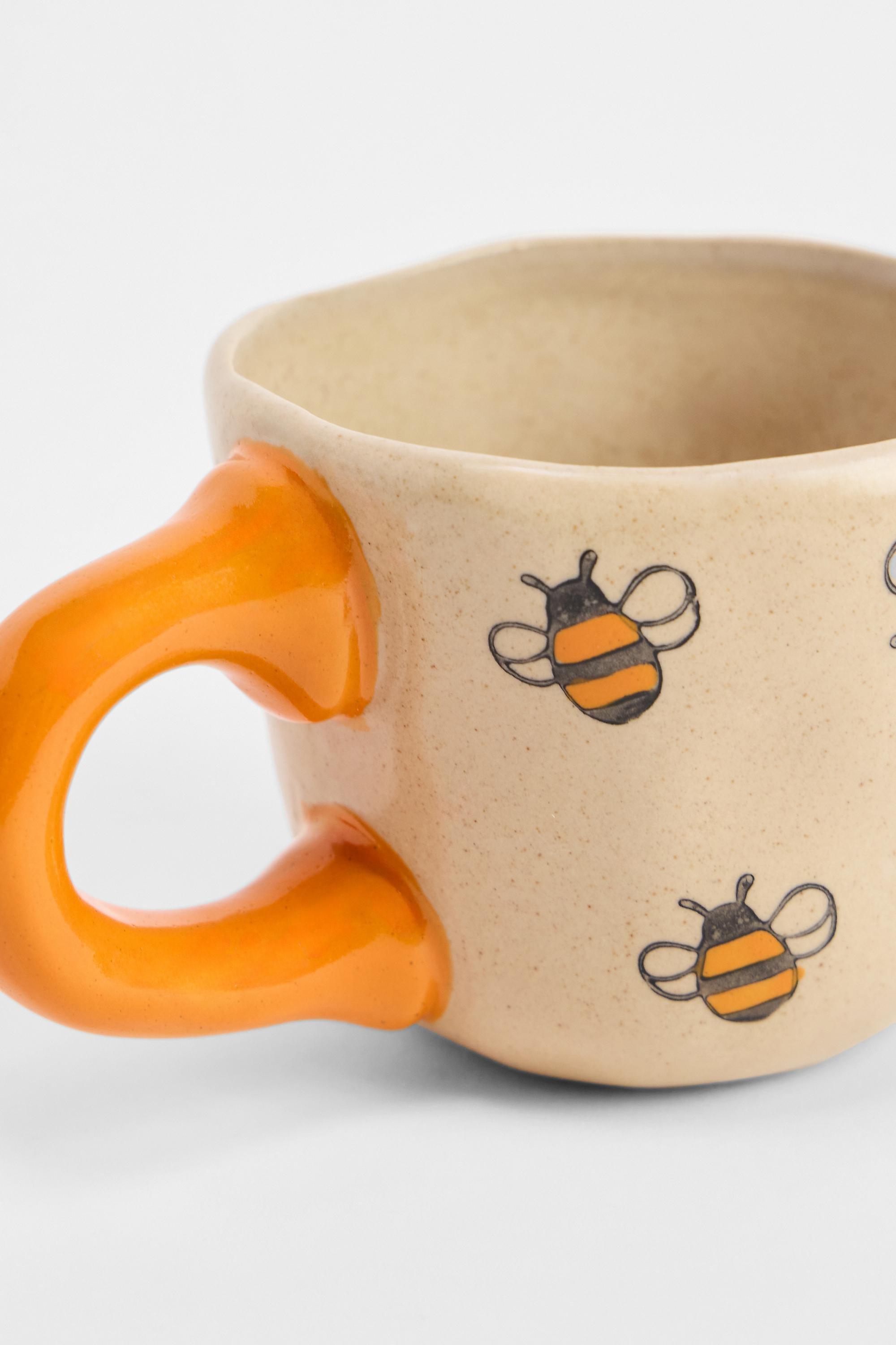 Yellow Painted Bee Mug, YEL, large image number 1