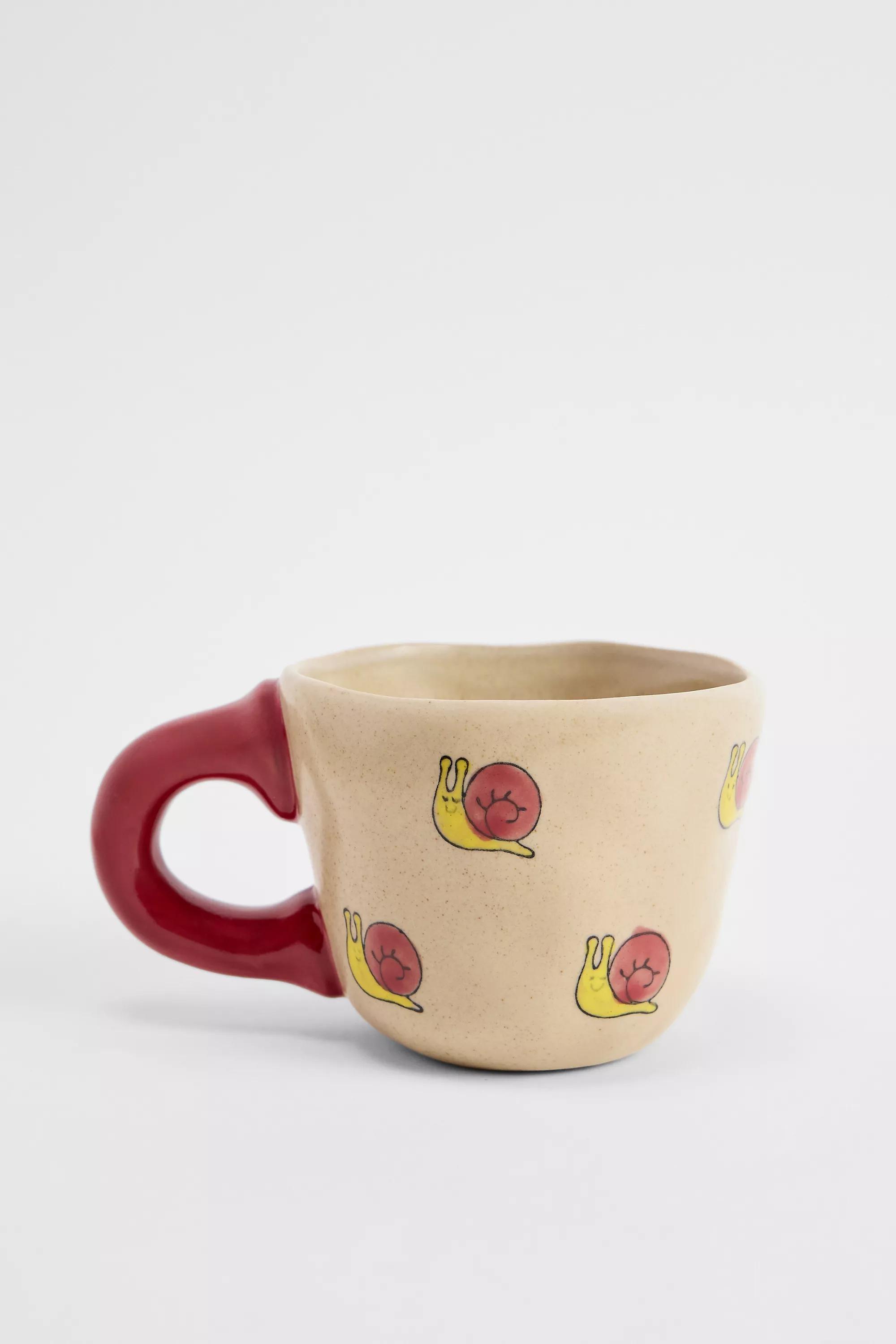 Wine Painted Snail Mug, WINE, medium