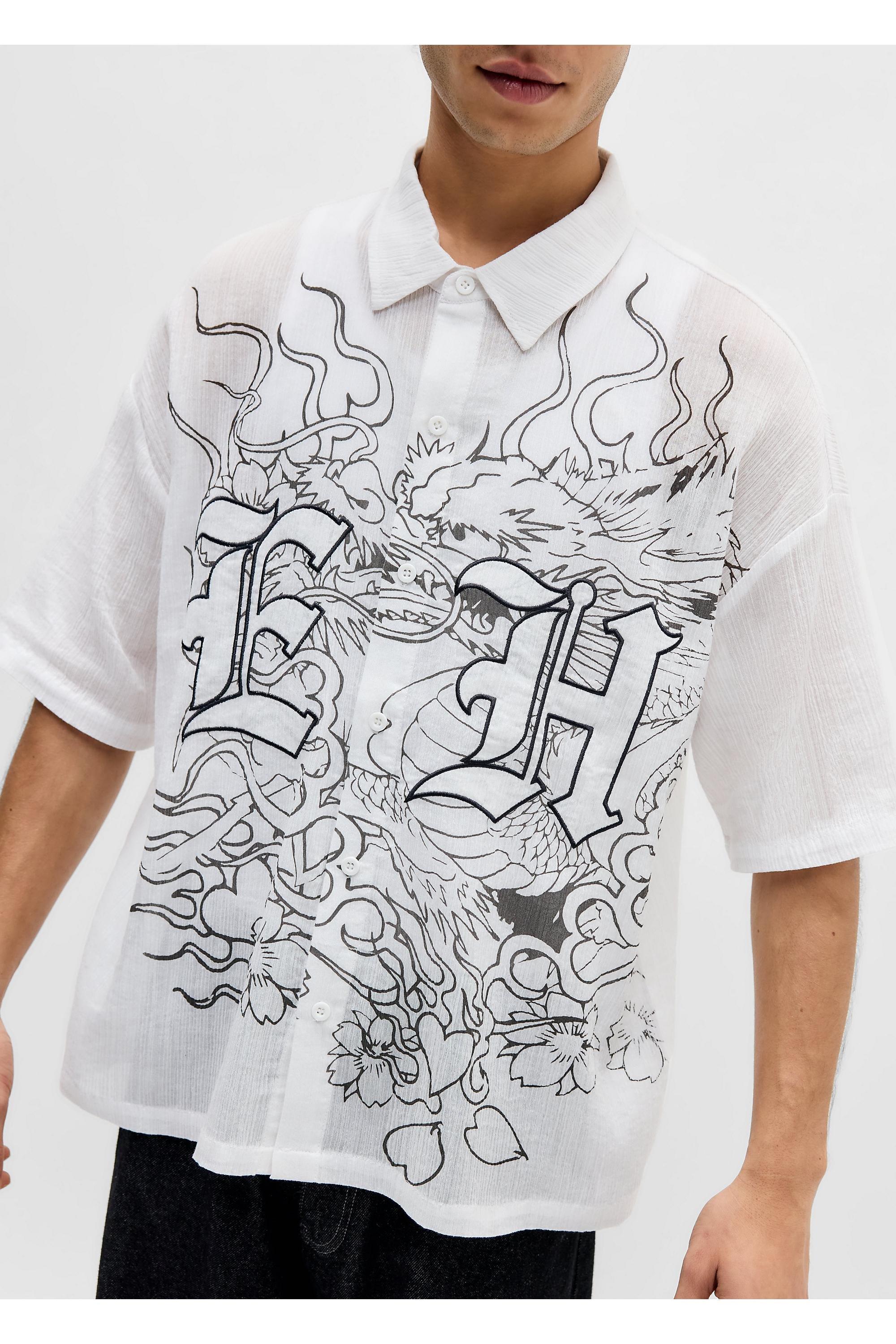 White Ed Hardy Uo White Gothic Shirt, WHT, large image number 2