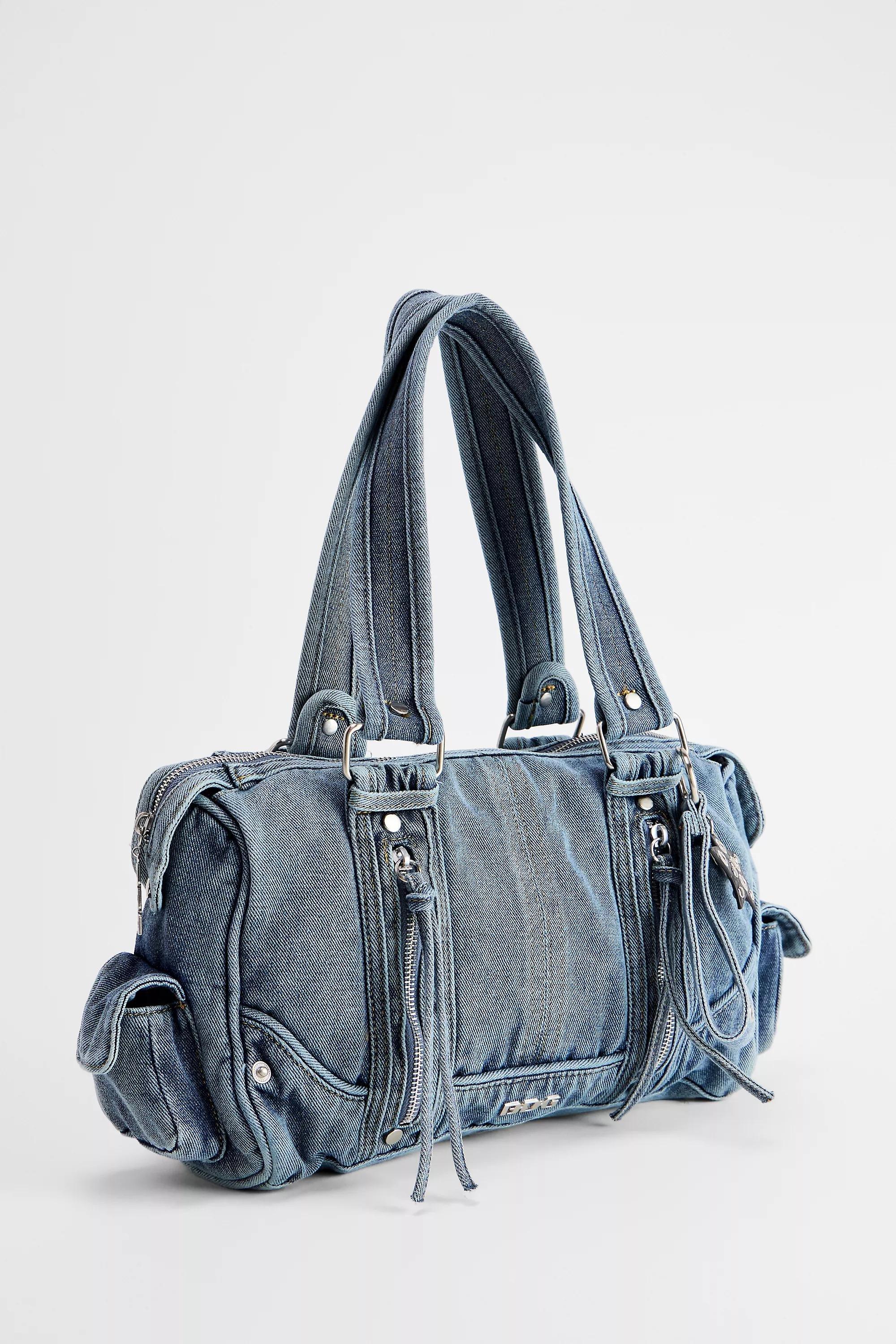 Blue Denim Light Bdg Mix Media Denim Shoulder Bag, DENIM L, large image number 2