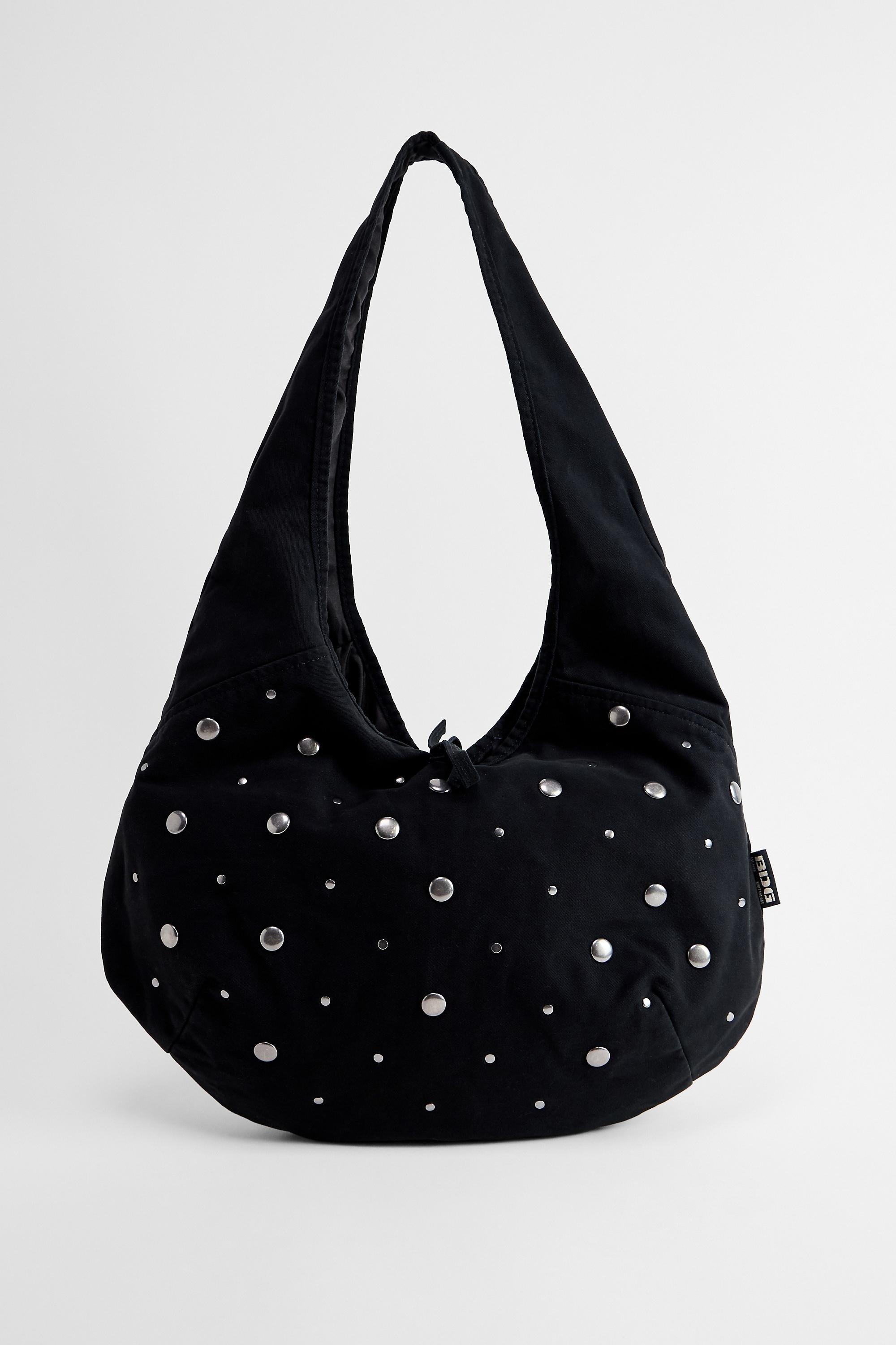 Black Uo Flo Studded Canvas Tote Bag, BLK, large image number 1