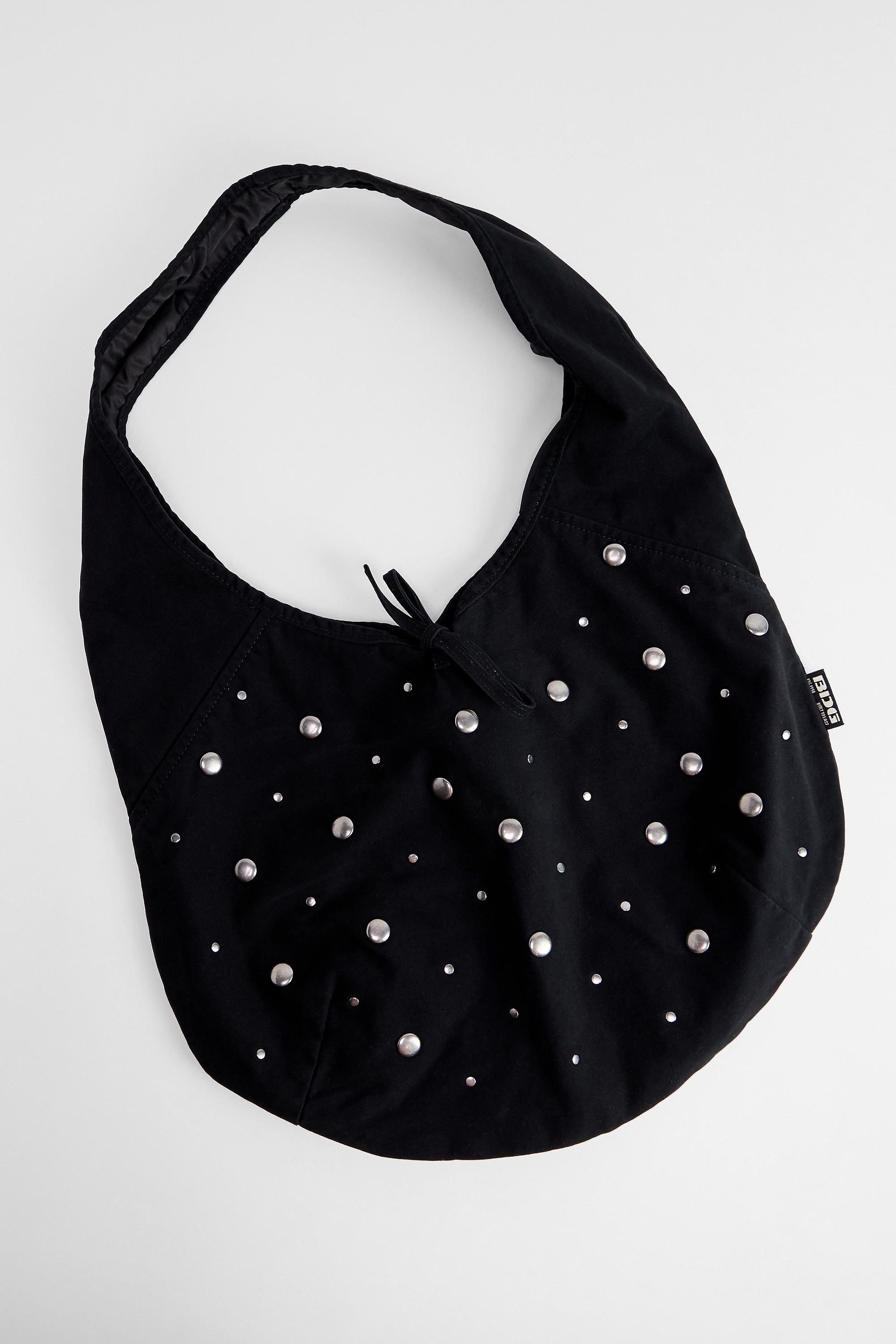 Black Uo Flo Studded Canvas Tote Bag, BLK, large image number 4