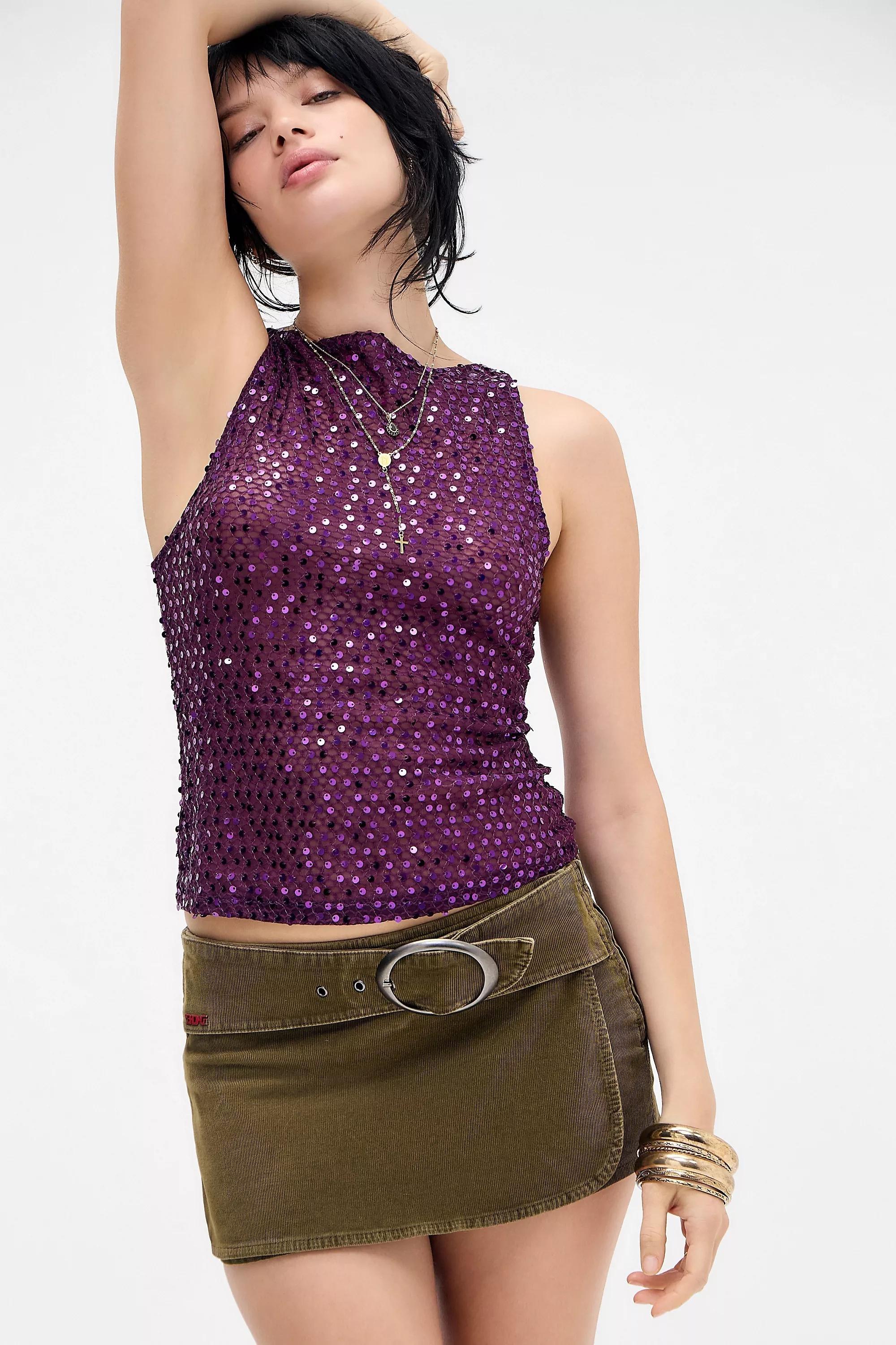 Purple Motel Dudley Sequin Top, D PP, large image number 2