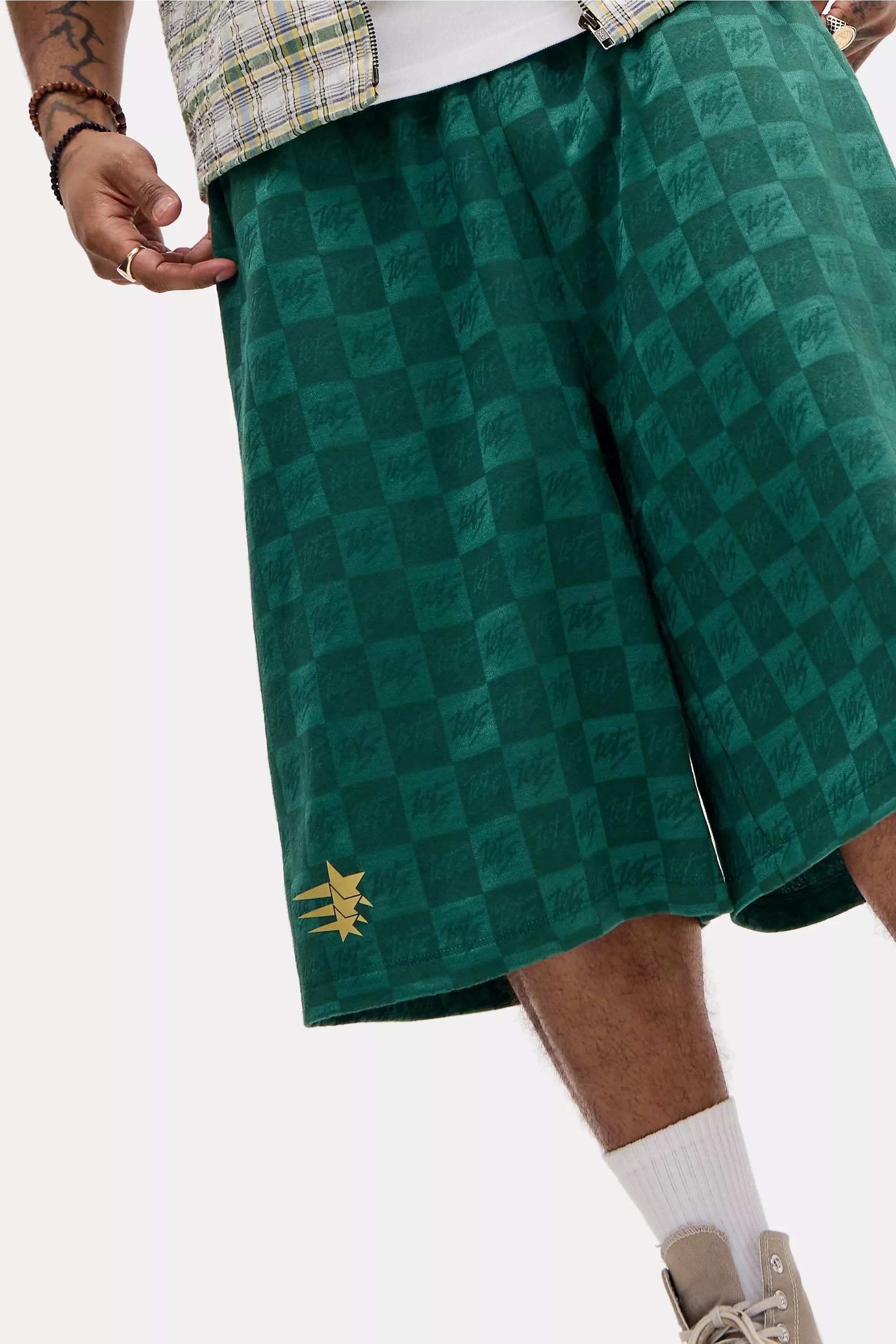 GREEN iets frans... Green Check Sports Shorts, GRN, large image number 2