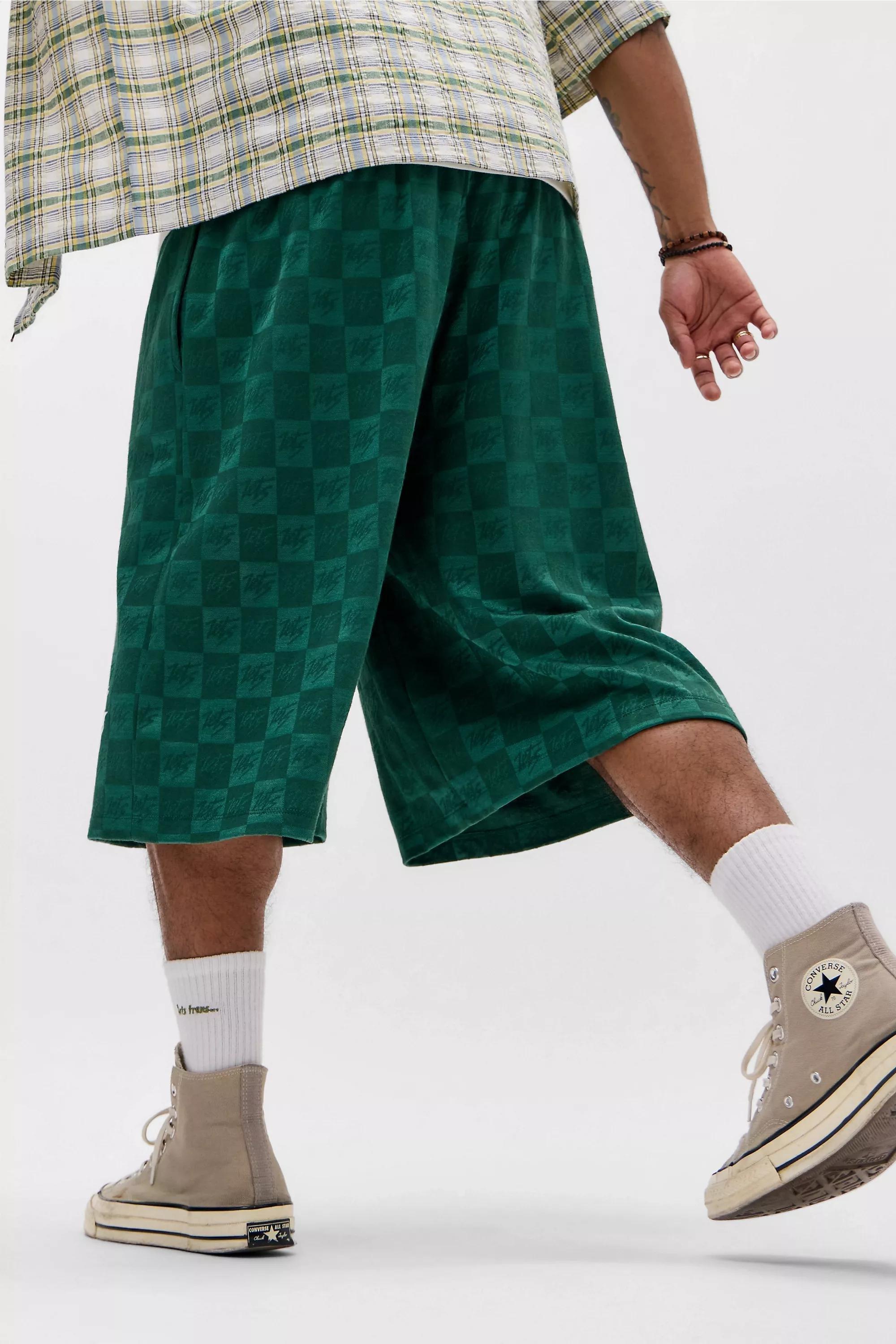 GREEN iets frans... Green Check Sports Shorts, GRN, large image number 4