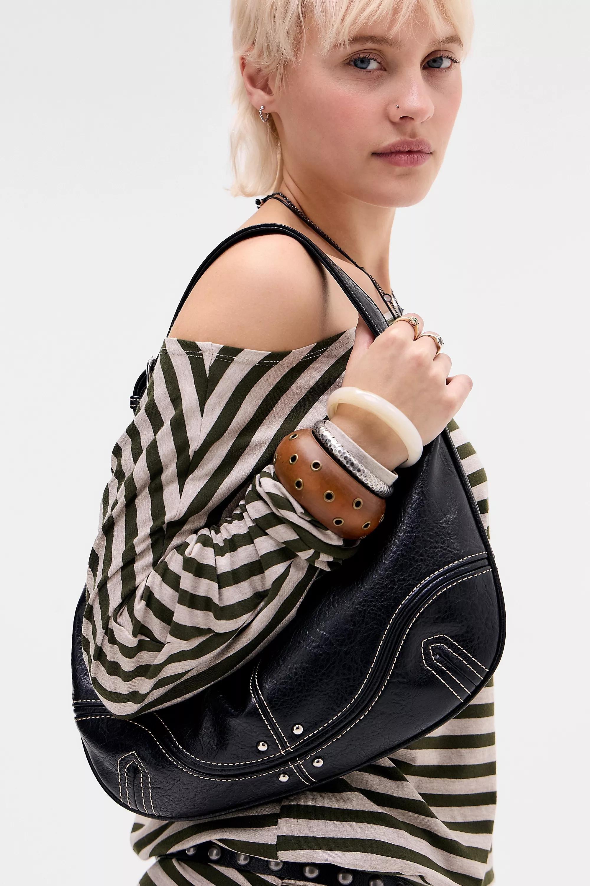 Black Bdg Regina Faux Leather Shoulder Bag, BLK, large image number 0