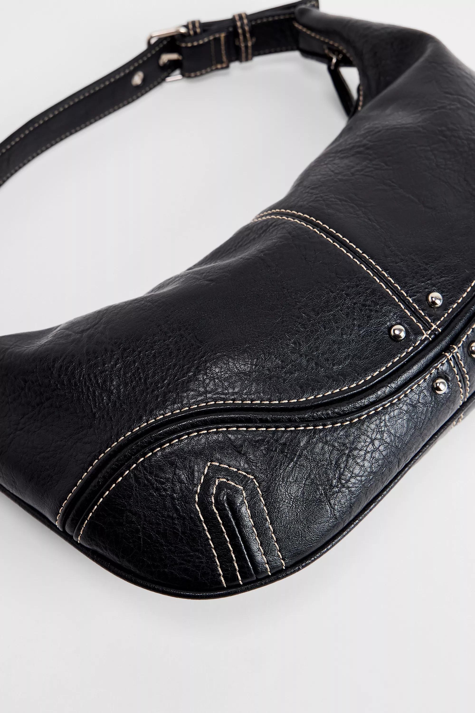 Black Bdg Regina Faux Leather Shoulder Bag, BLK, large image number 3