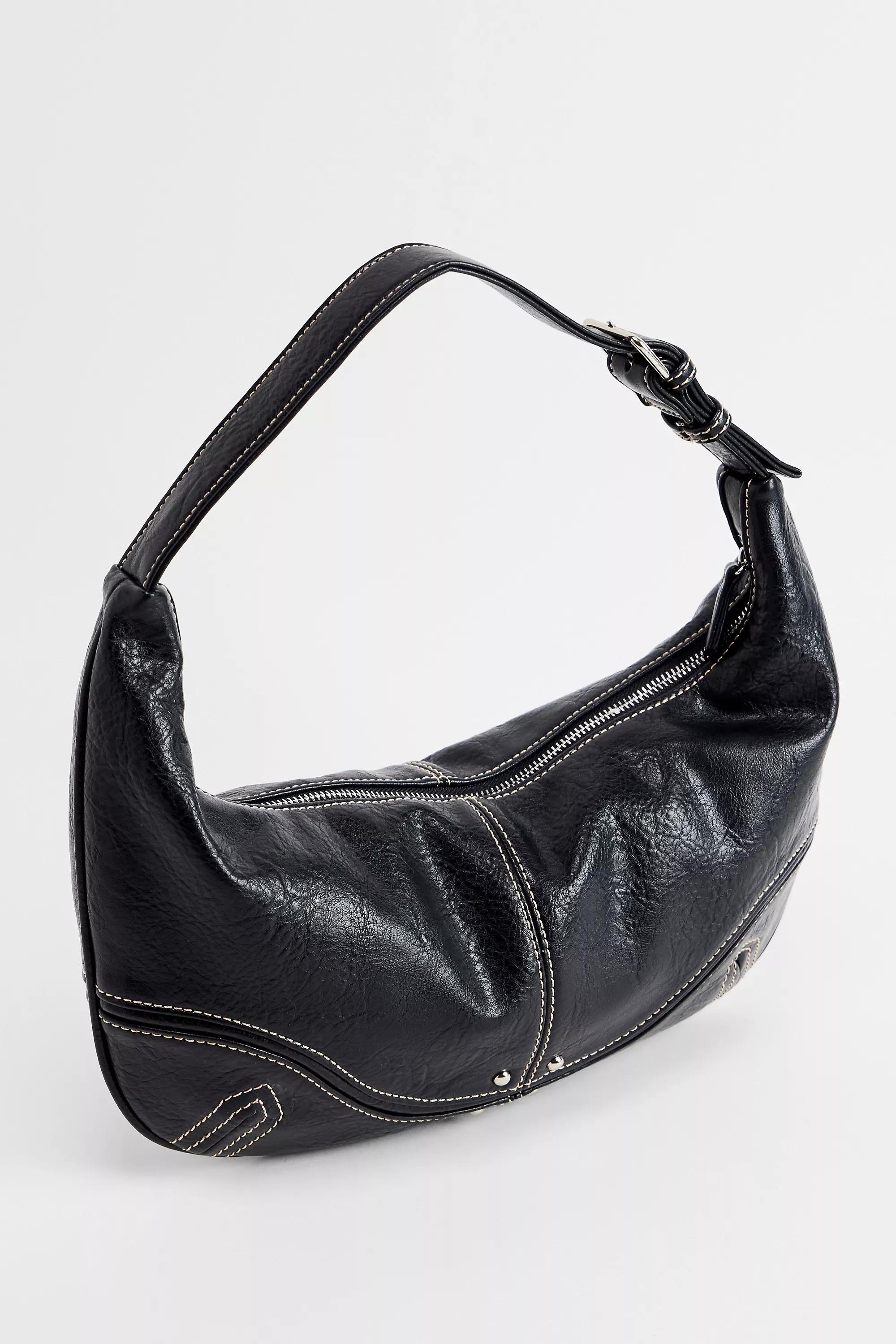 Black Bdg Regina Faux Leather Shoulder Bag, BLK, large image number 4