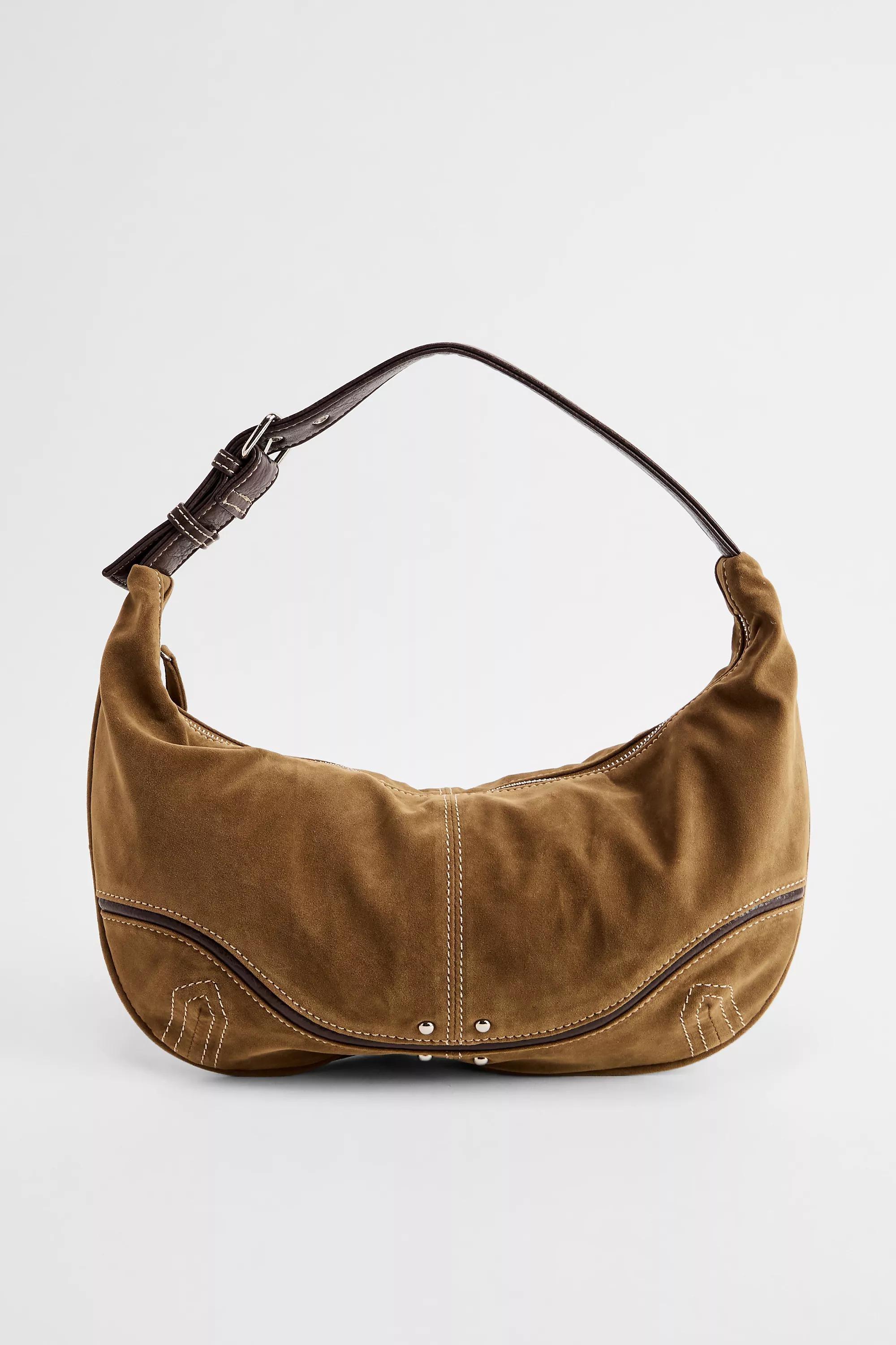 Brown UO Regina Faux Suede Shoulder Bag, BRN, large image number 1