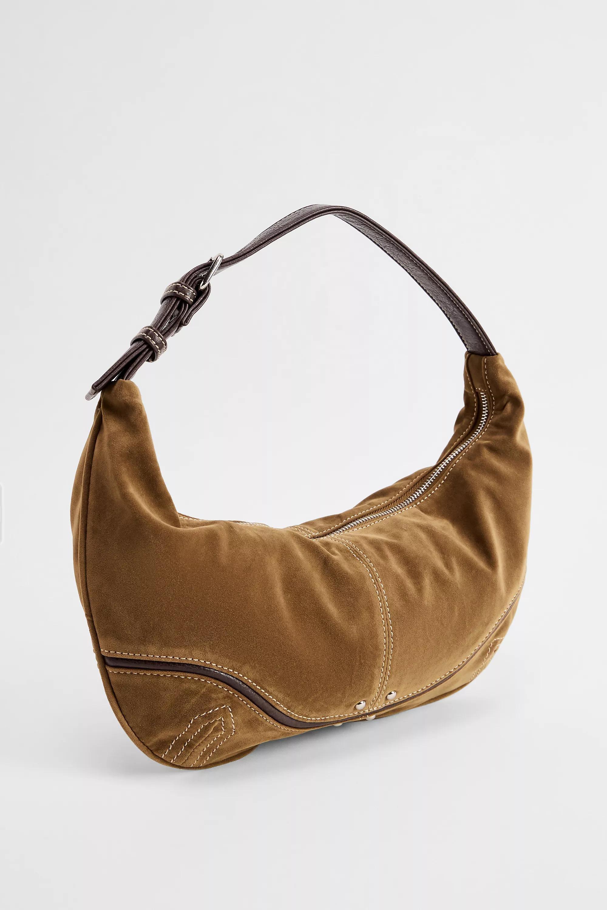 Brown UO Regina Faux Suede Shoulder Bag, BRN, large image number 4