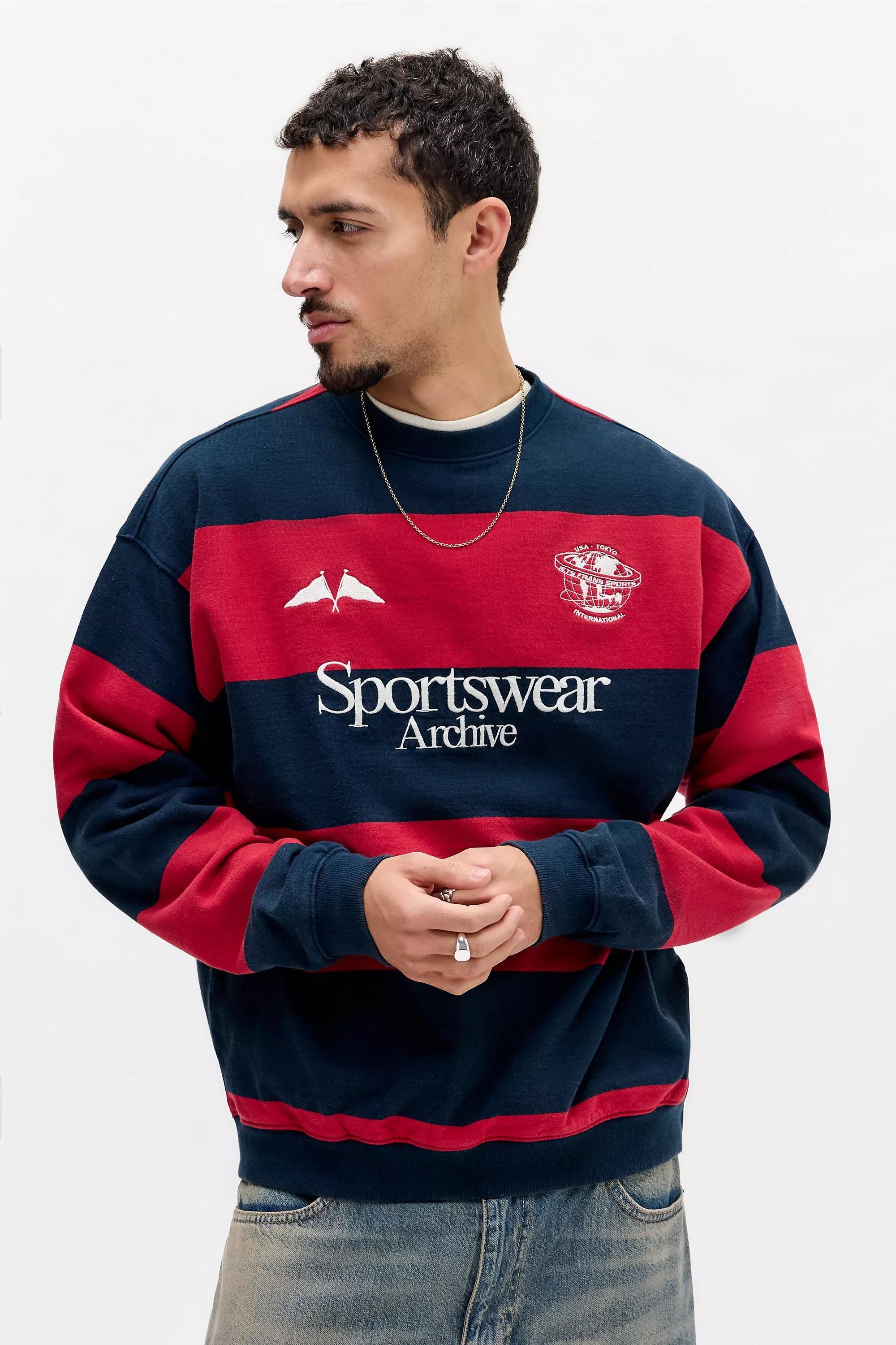 Red its Frans... Stripe Sweatshirt, RED, large image number 0