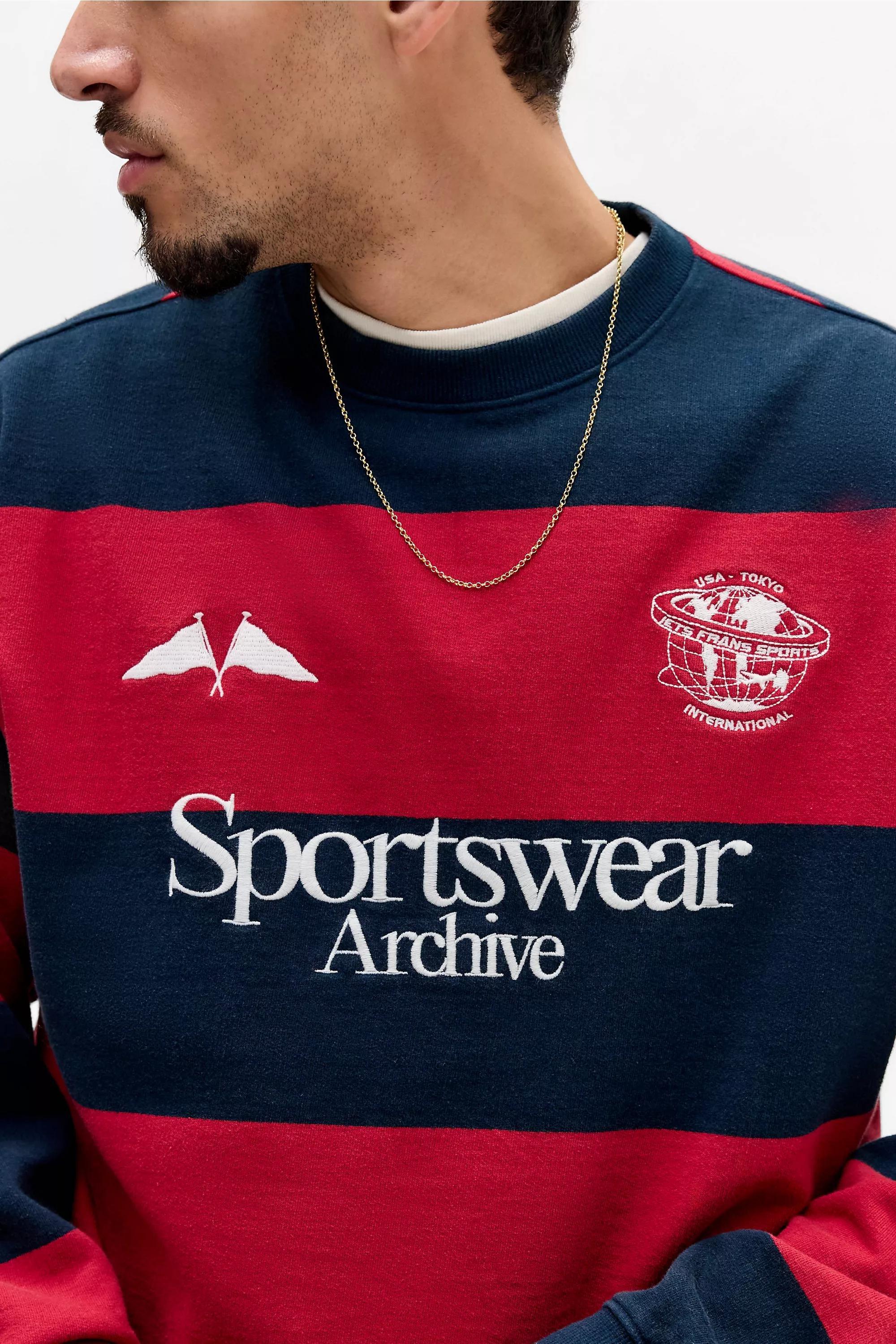 Red its Frans... Stripe Sweatshirt, RED, large image number 1