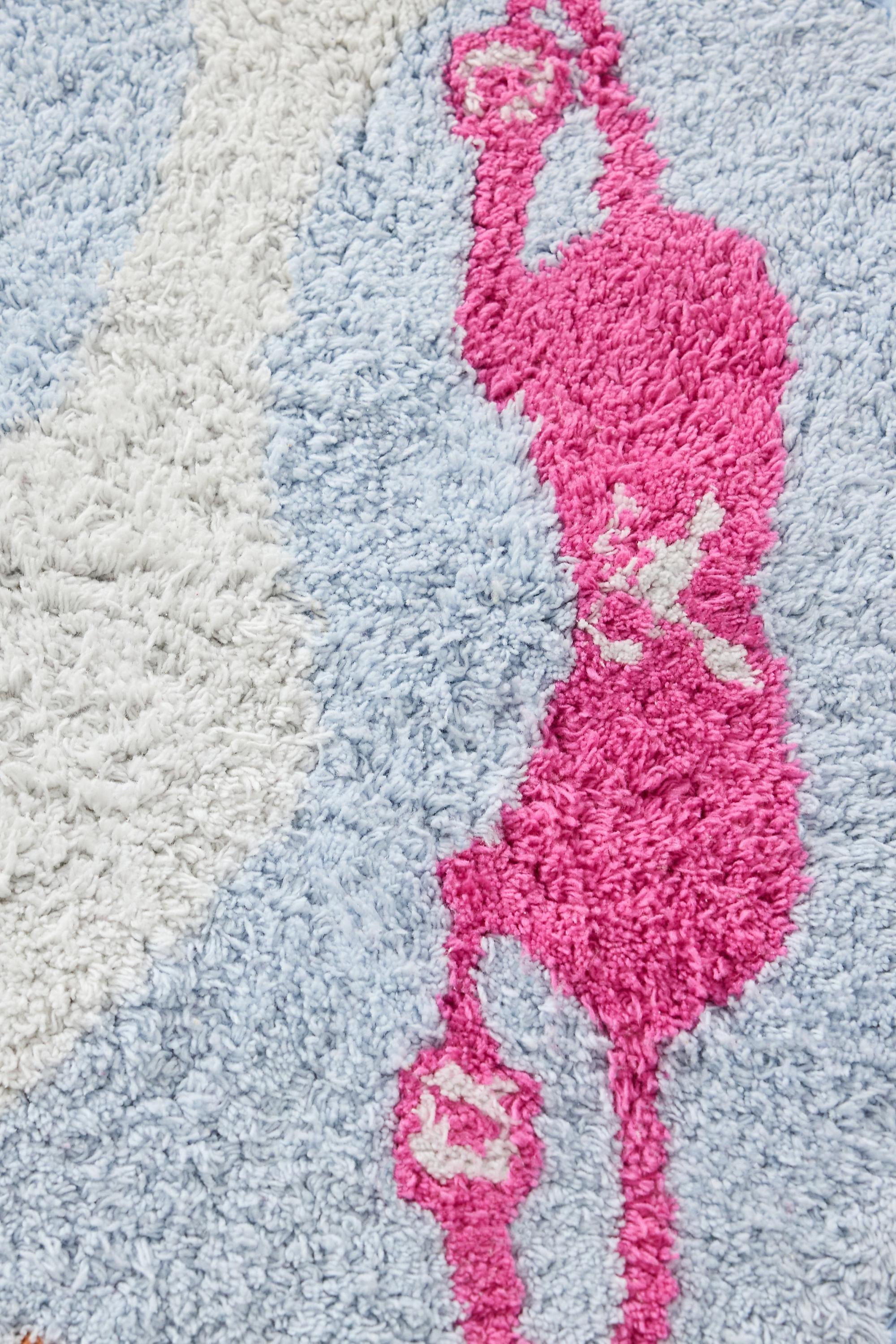 Blue Silly Goose Round Bath Mat, LT BLUE, large image number 1