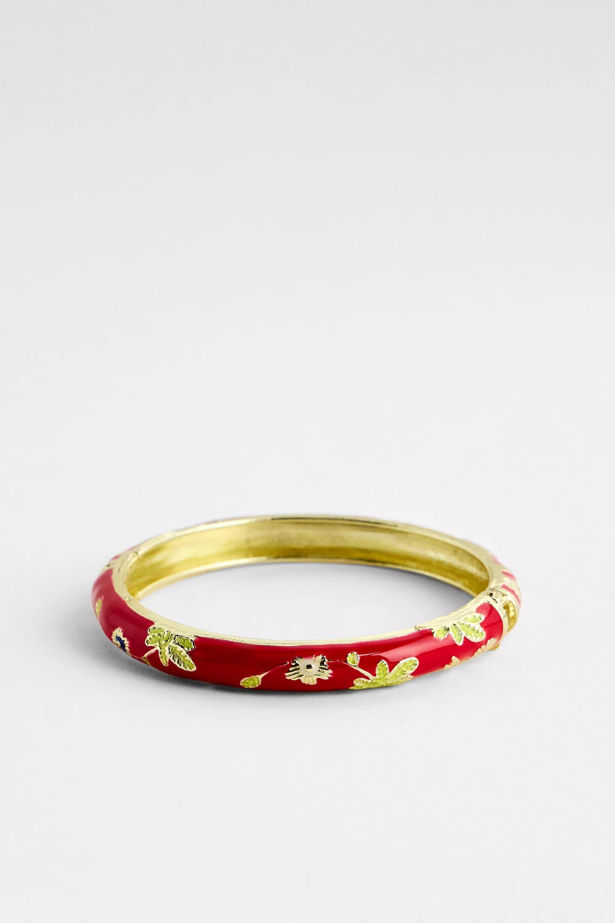 Red Silence + Noise Enamel Bangle, RED, medium