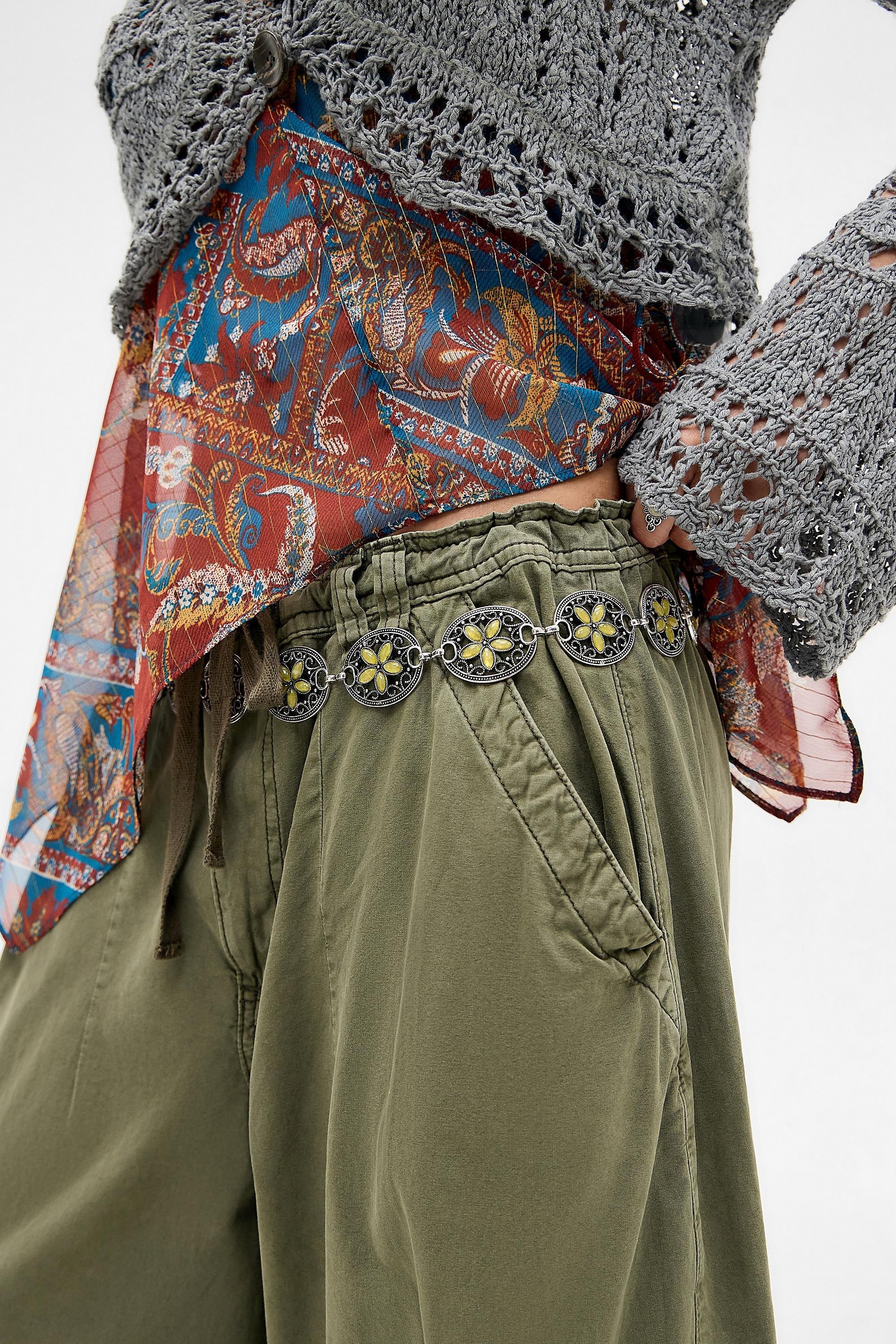 SILVER UO Flower Chain Belt, SLVR, large image number 0