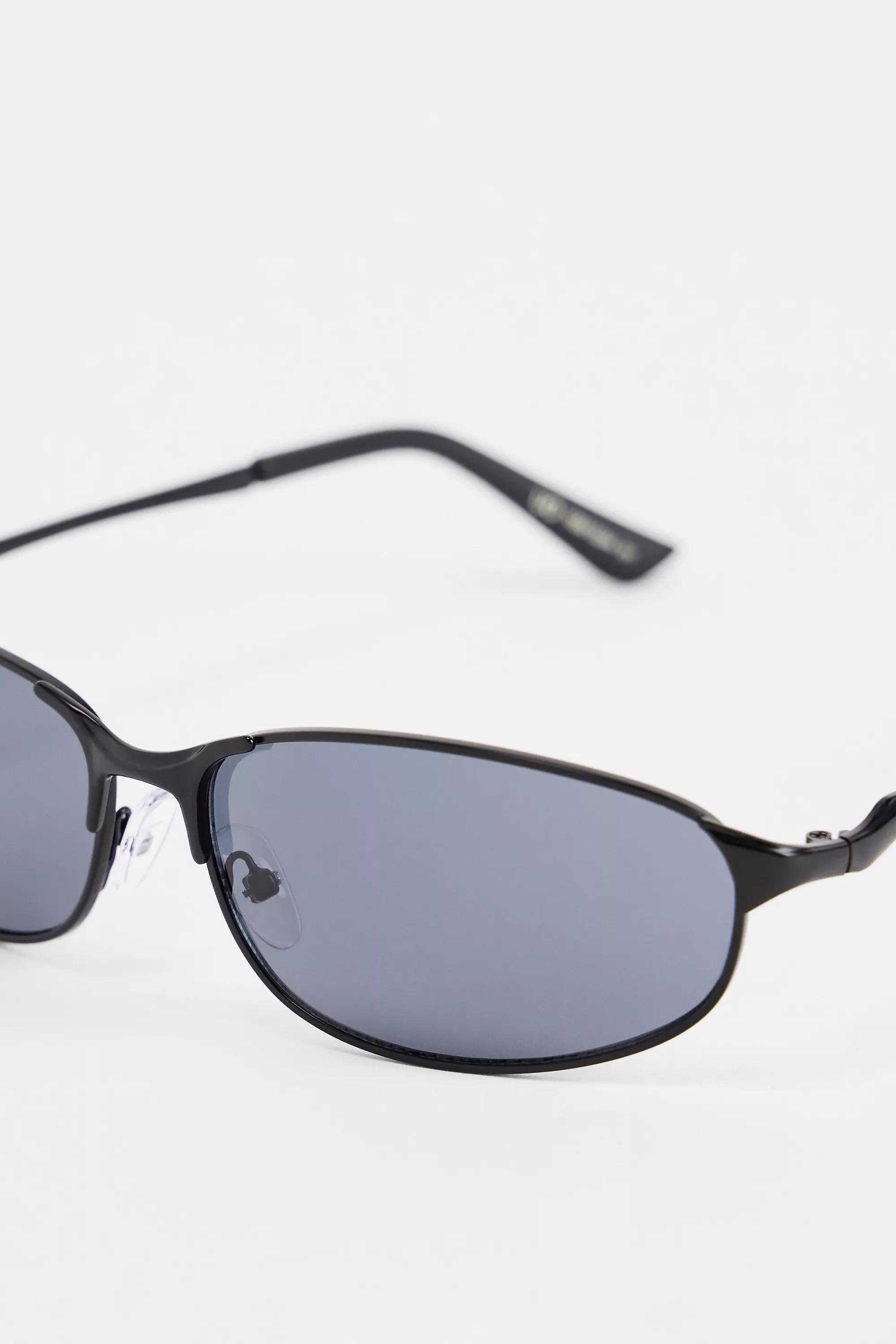 Black Uo Wire Frame Sunglasses, BLK, large image number 3