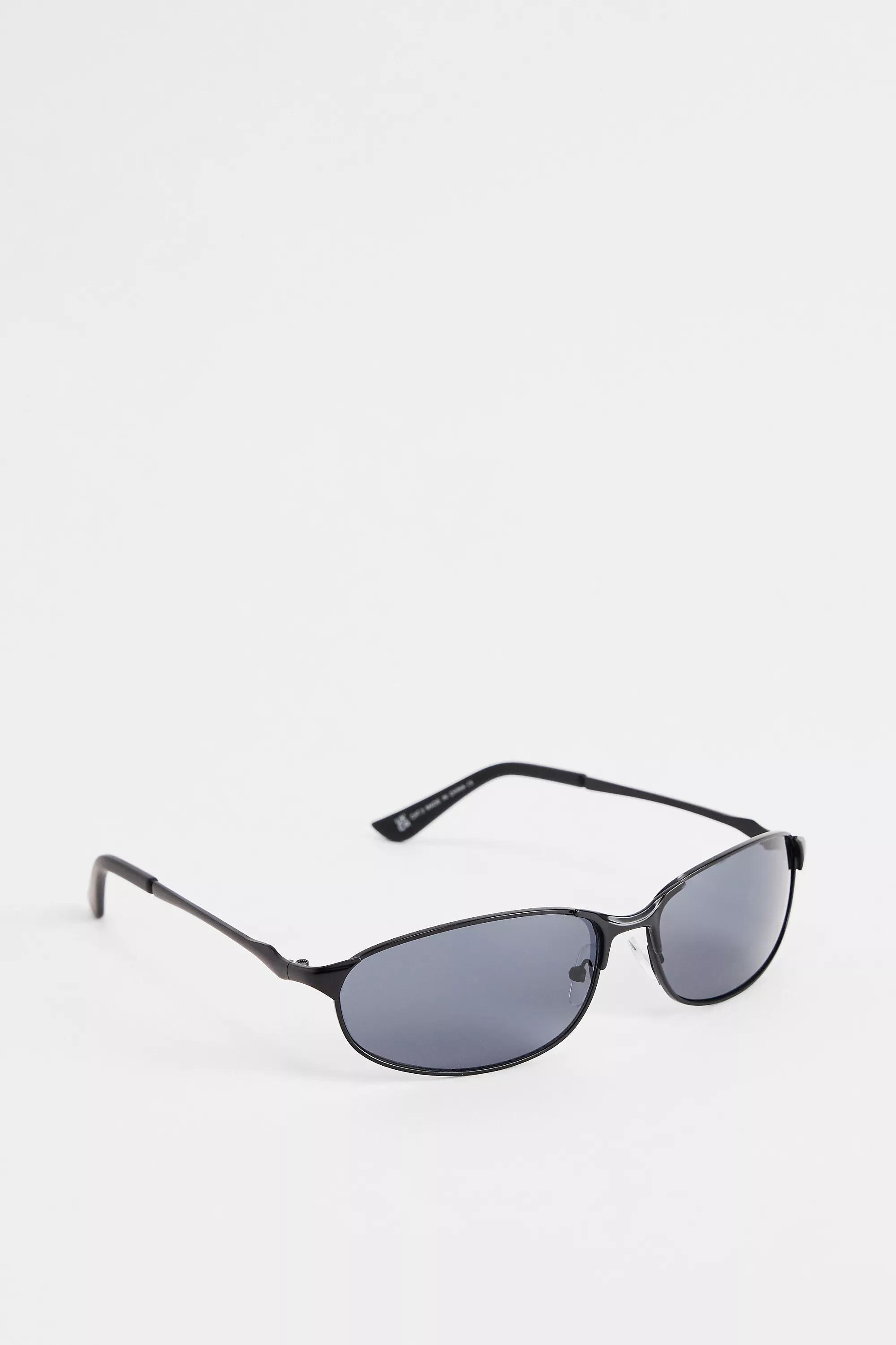 Black Uo Wire Frame Sunglasses, BLK, large image number 4
