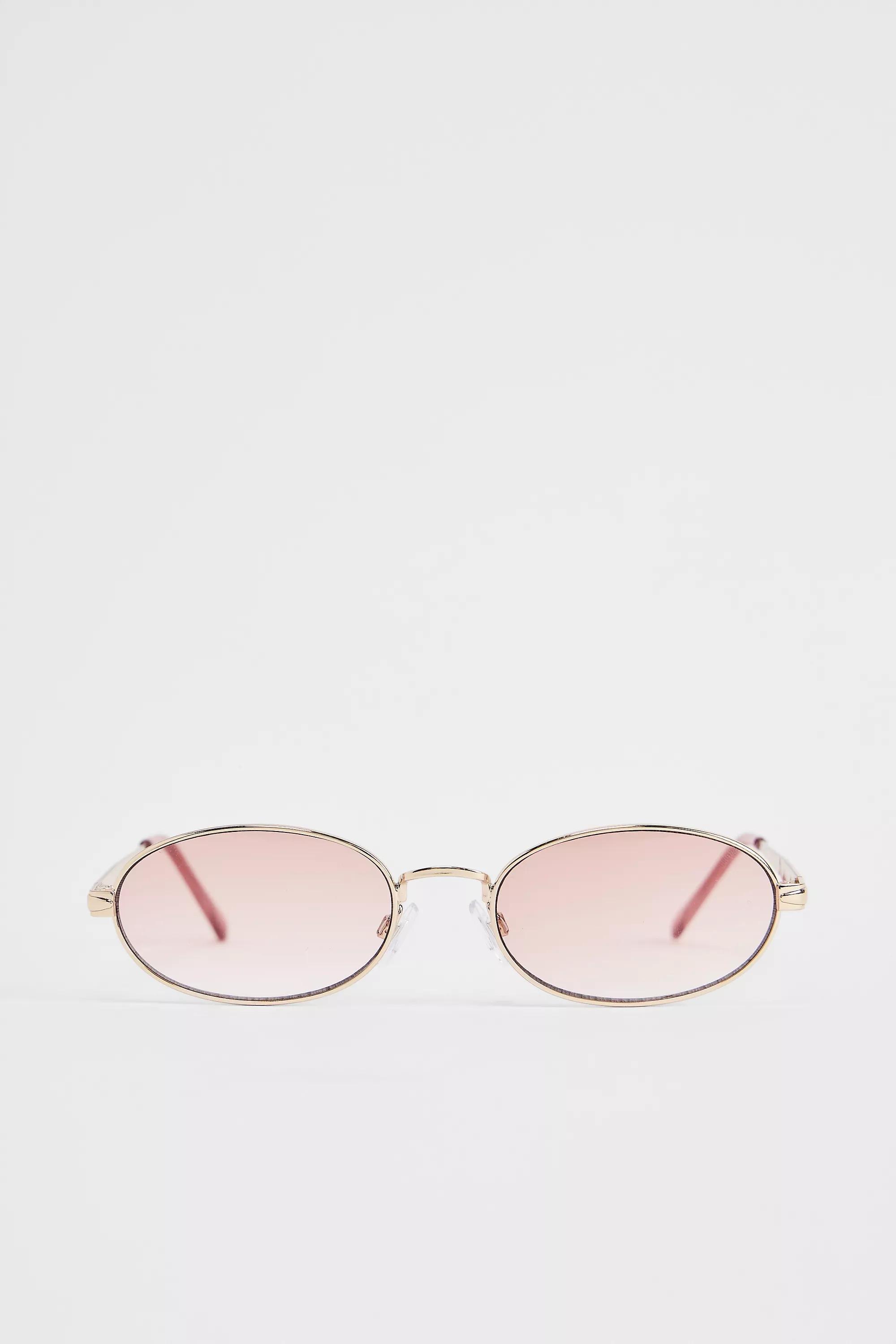 Pink Uo Sydney Cut Out Metal Sunglasses, PINK, large