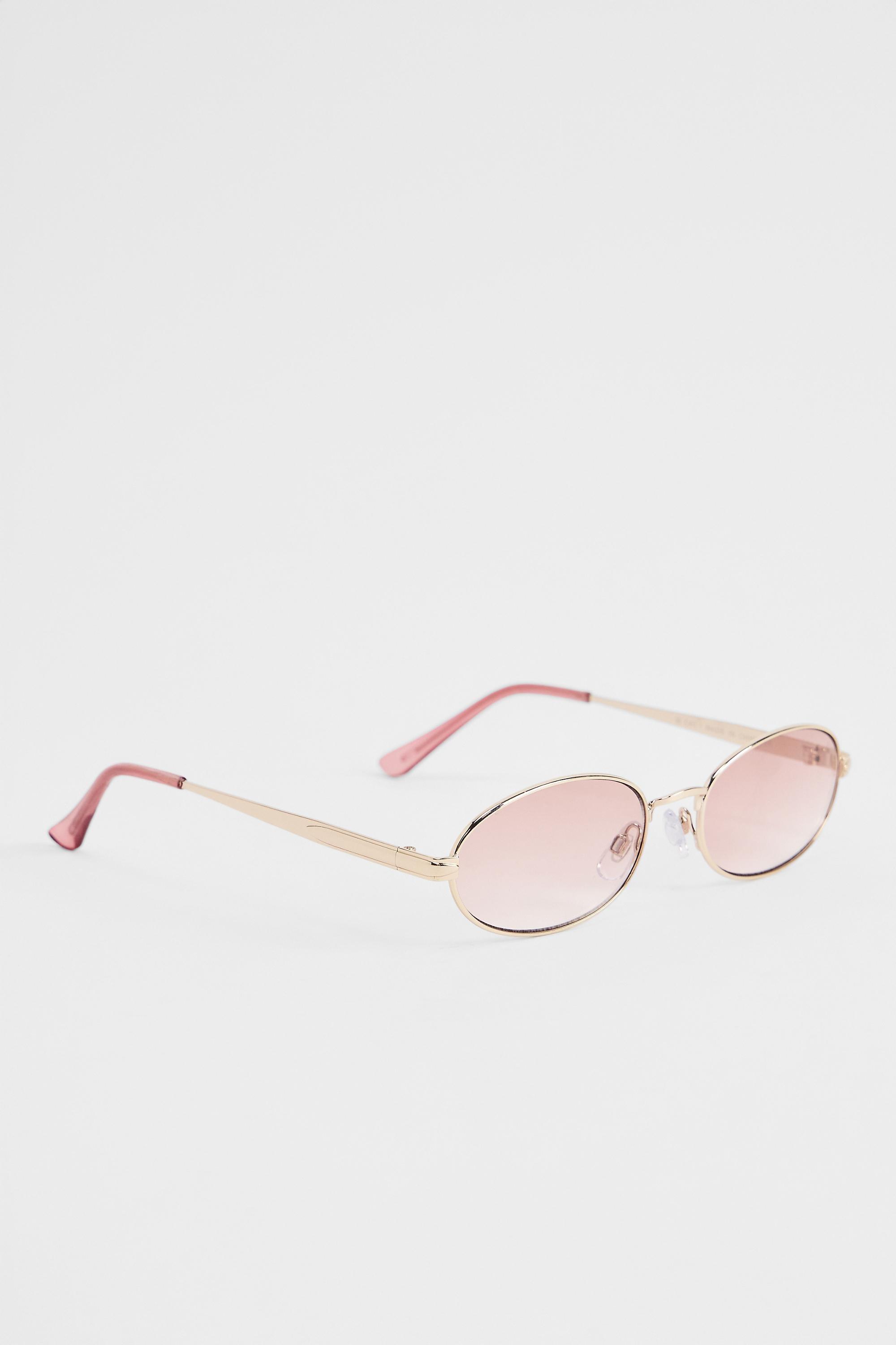 Pink Uo Sydney Cut Out Metal Sunglasses, PINK, large image number 2