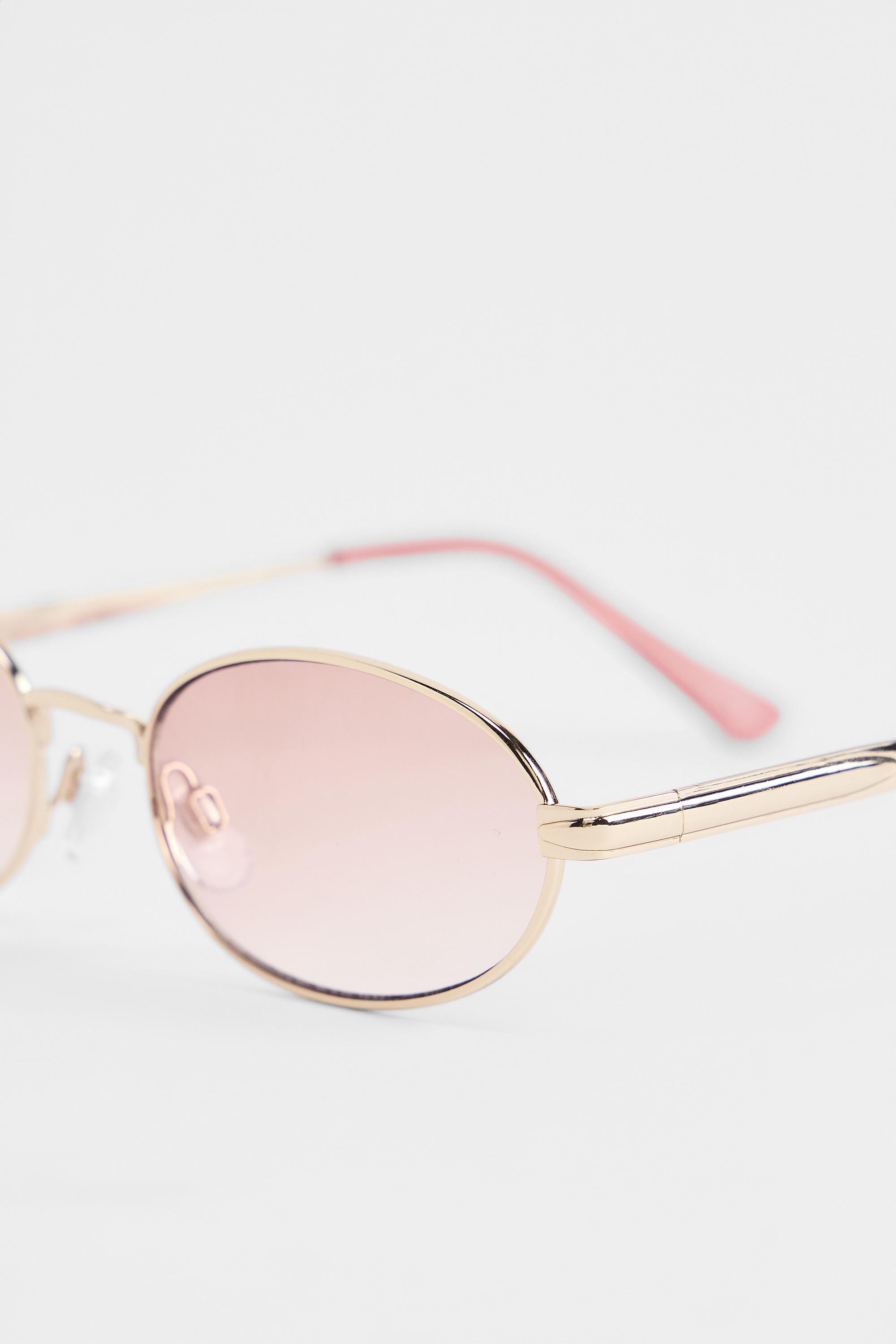 Pink Uo Sydney Cut Out Metal Sunglasses, PINK, large image number 3
