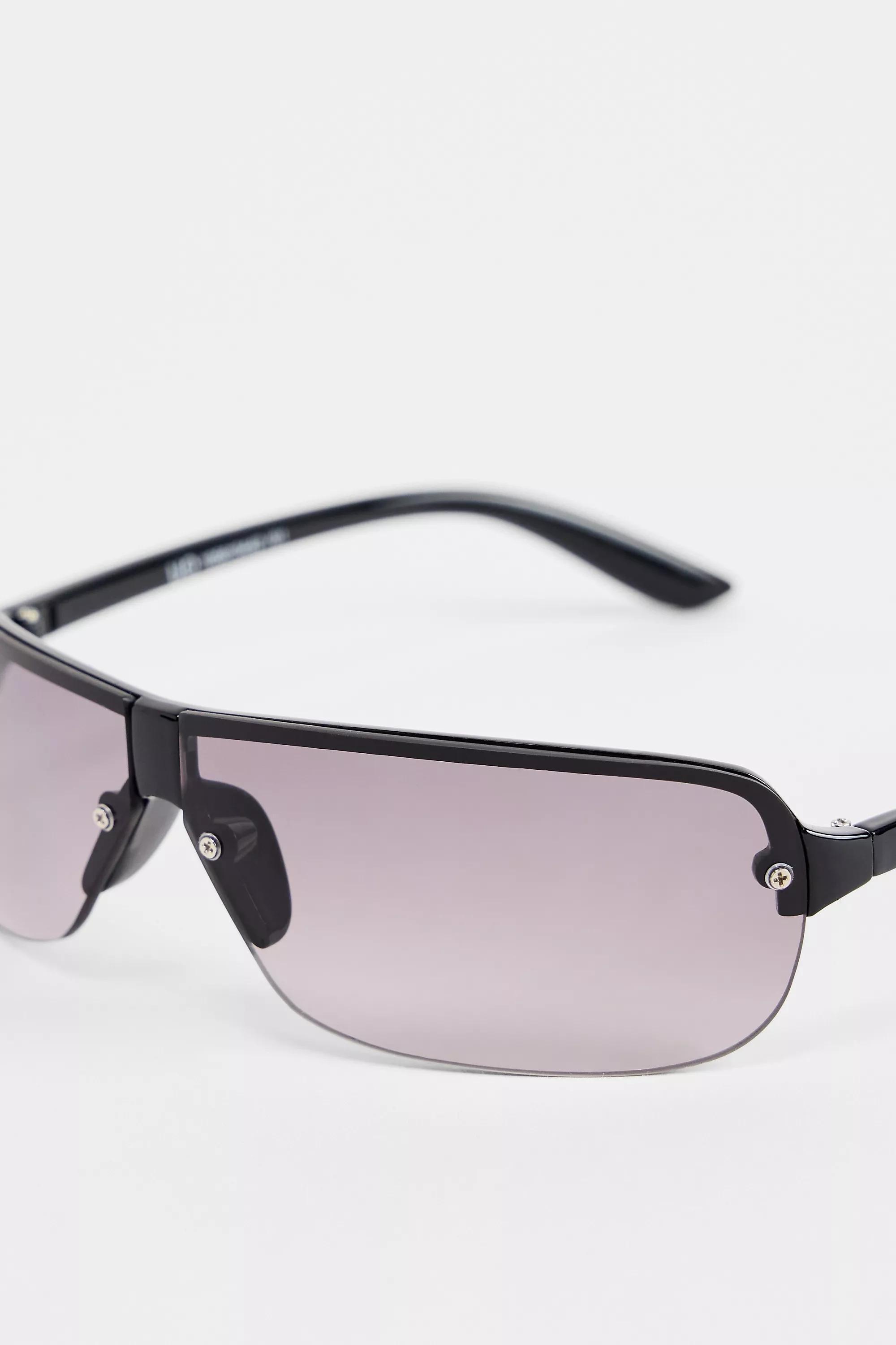 Black Uo Berlin Rimless Sunglasses, BLK, large image number 2