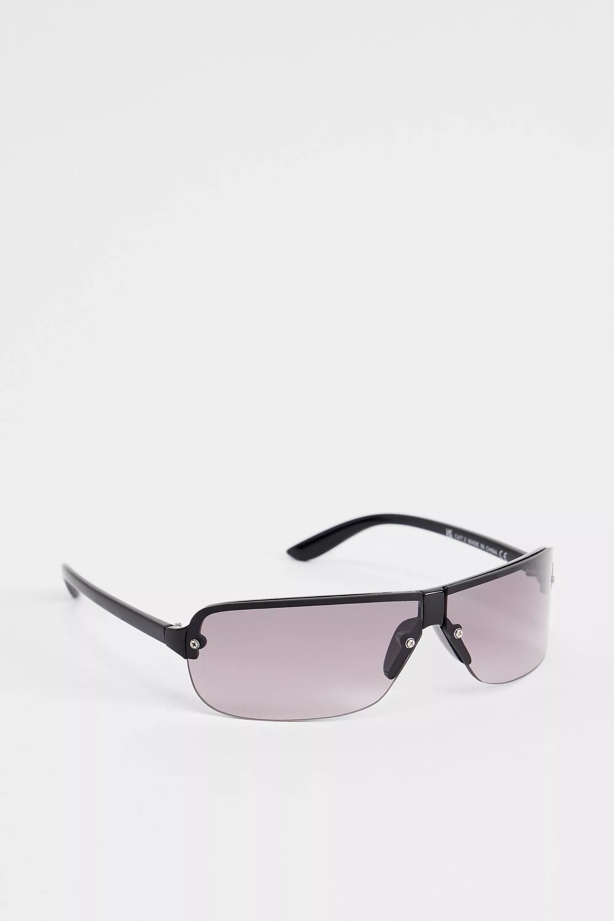 Black Uo Berlin Rimless Sunglasses, BLK, large image number 3