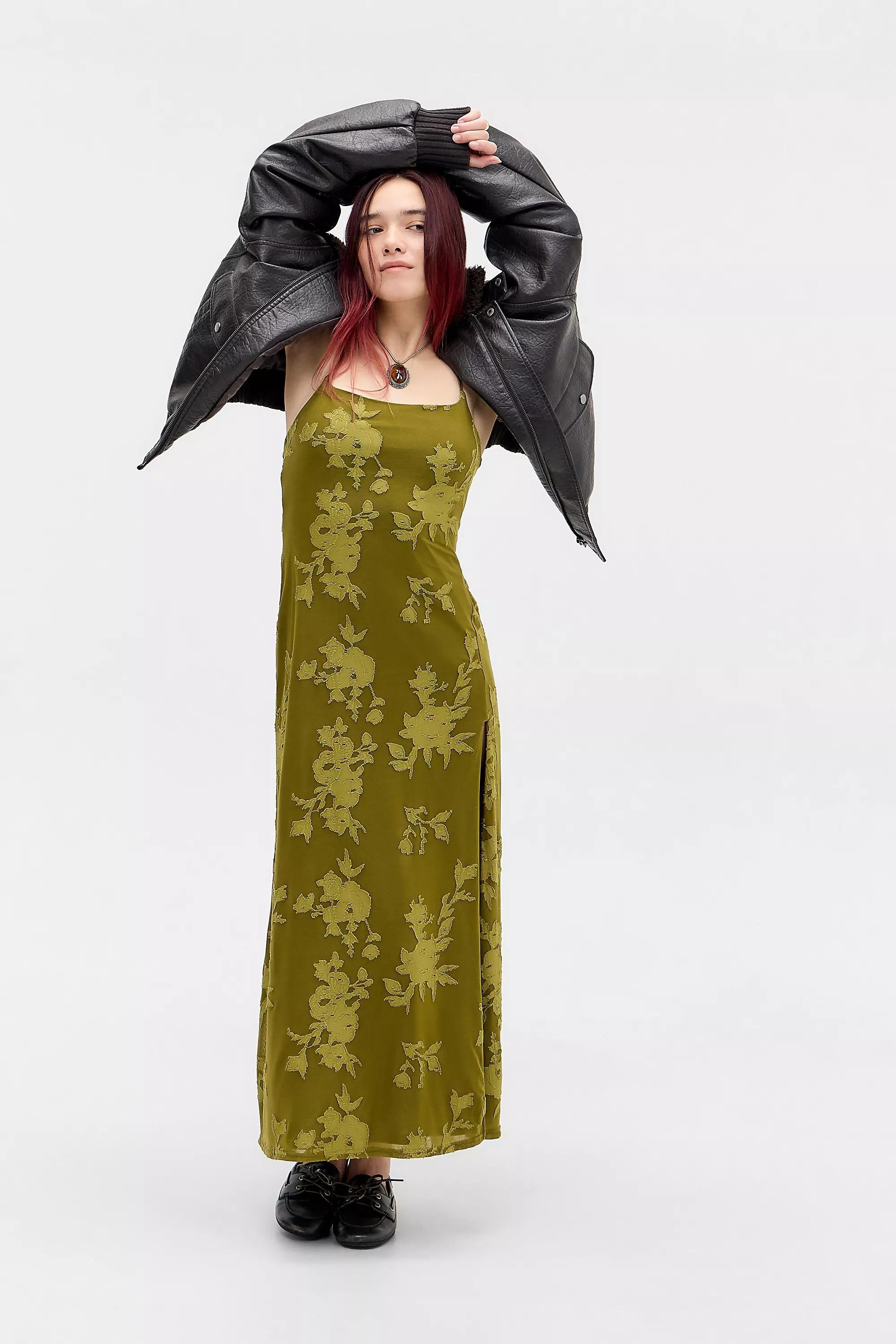 Green Chartreuse Uo Mesh Maxi Dress, CHARTREUSE, large image number 0