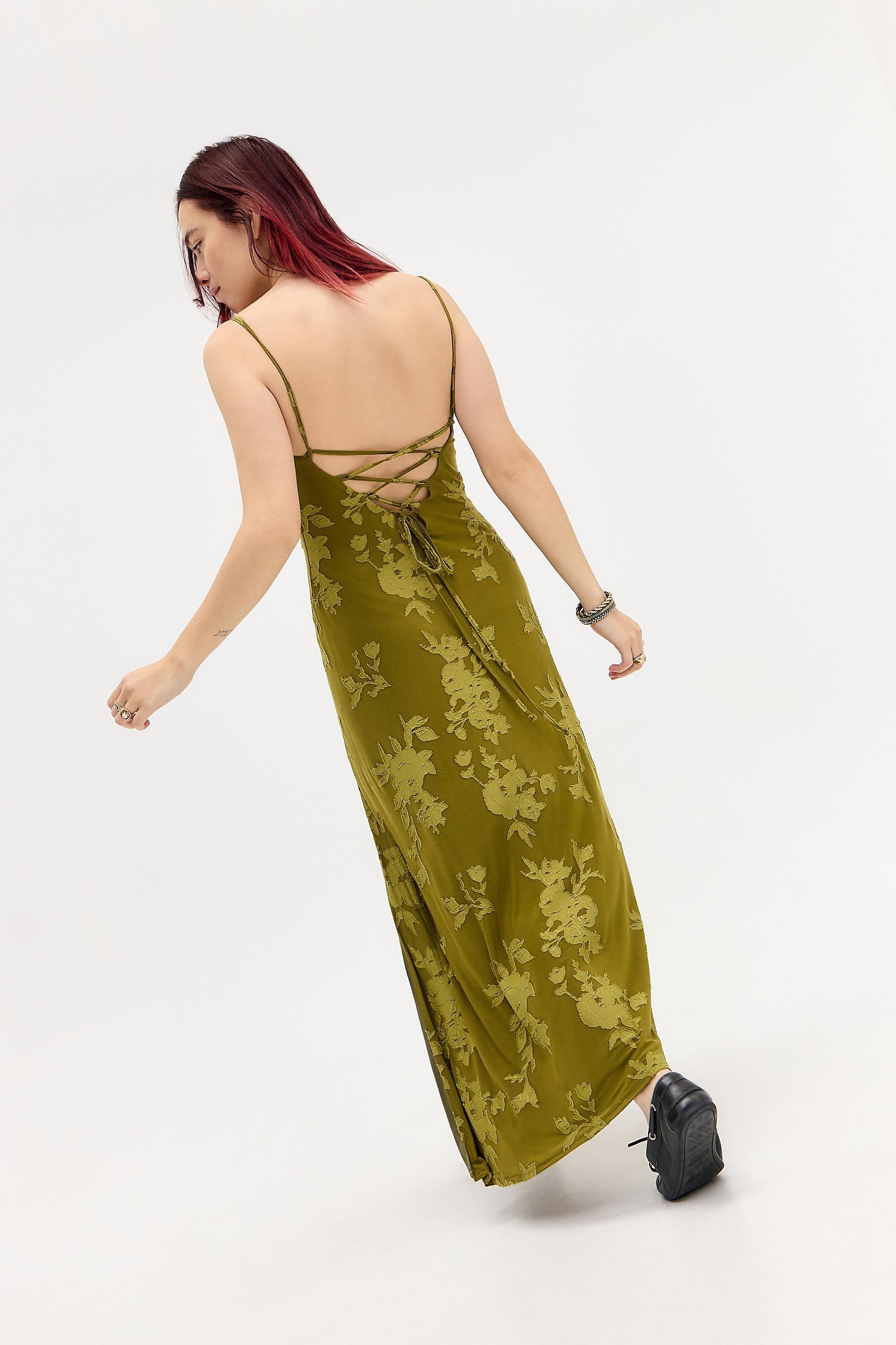 Green Chartreuse Uo Mesh Maxi Dress, CHARTREUSE, large image number 2