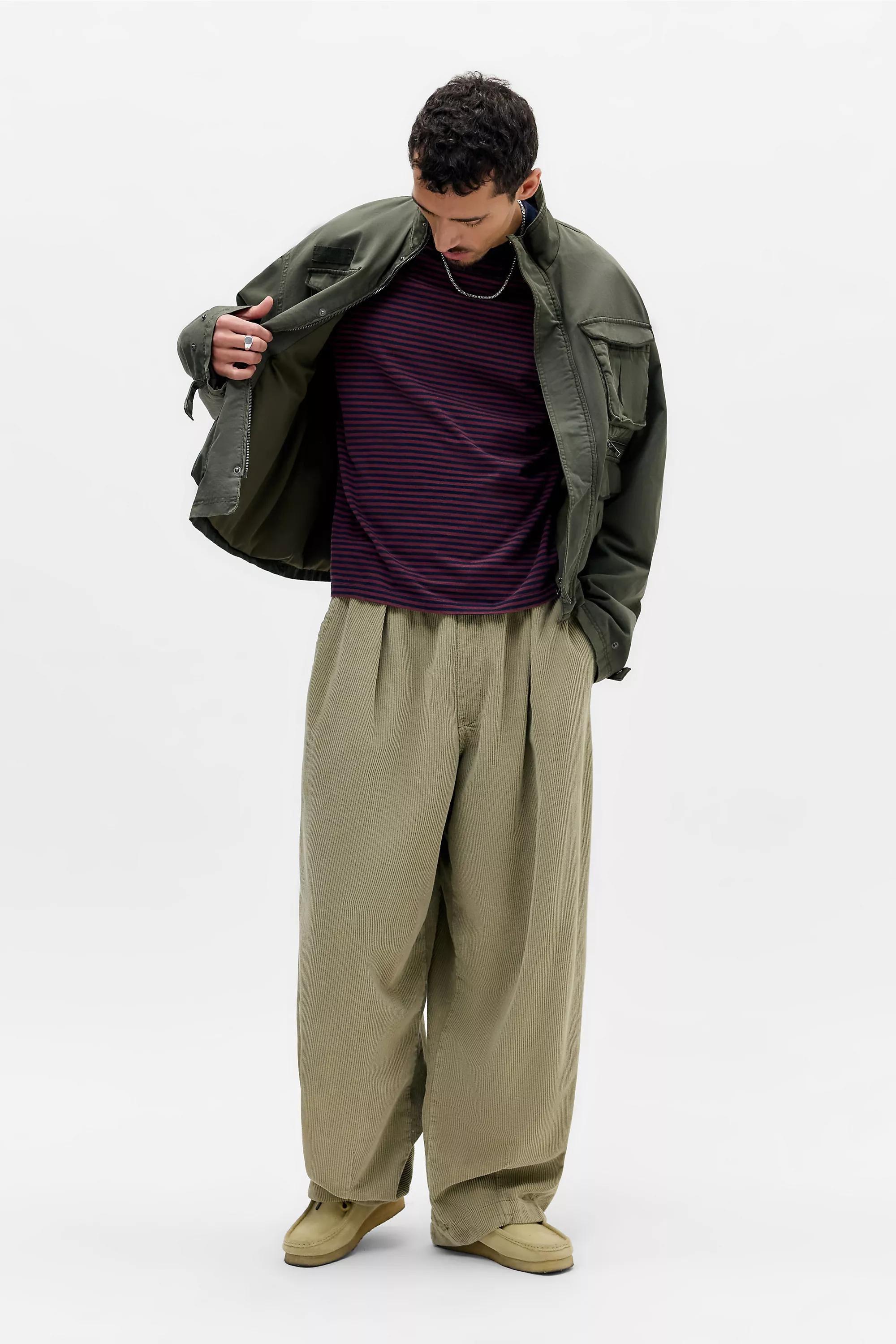 Navy Bdg Striped Long Sleeve T-Shirt, NAVY, medium