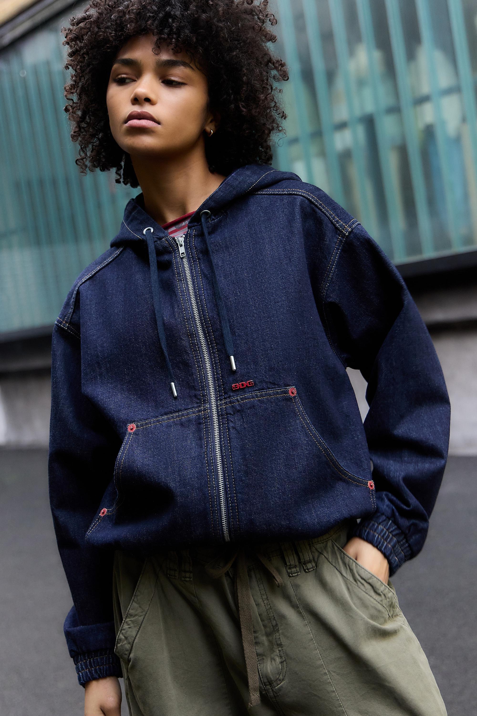 Navy Bdg Rinse Denim Skate Jacket, DENIM D, large image number 0