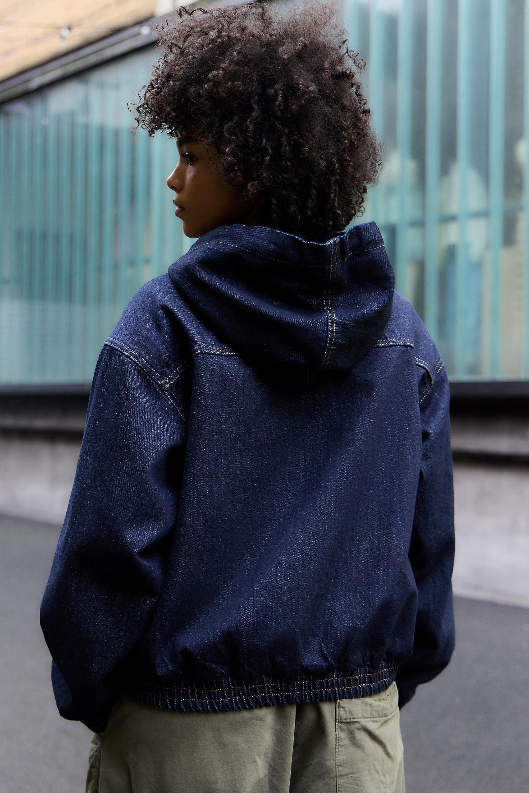 Navy Bdg Rinse Denim Skate Jacket, DENIM D, large image number 3