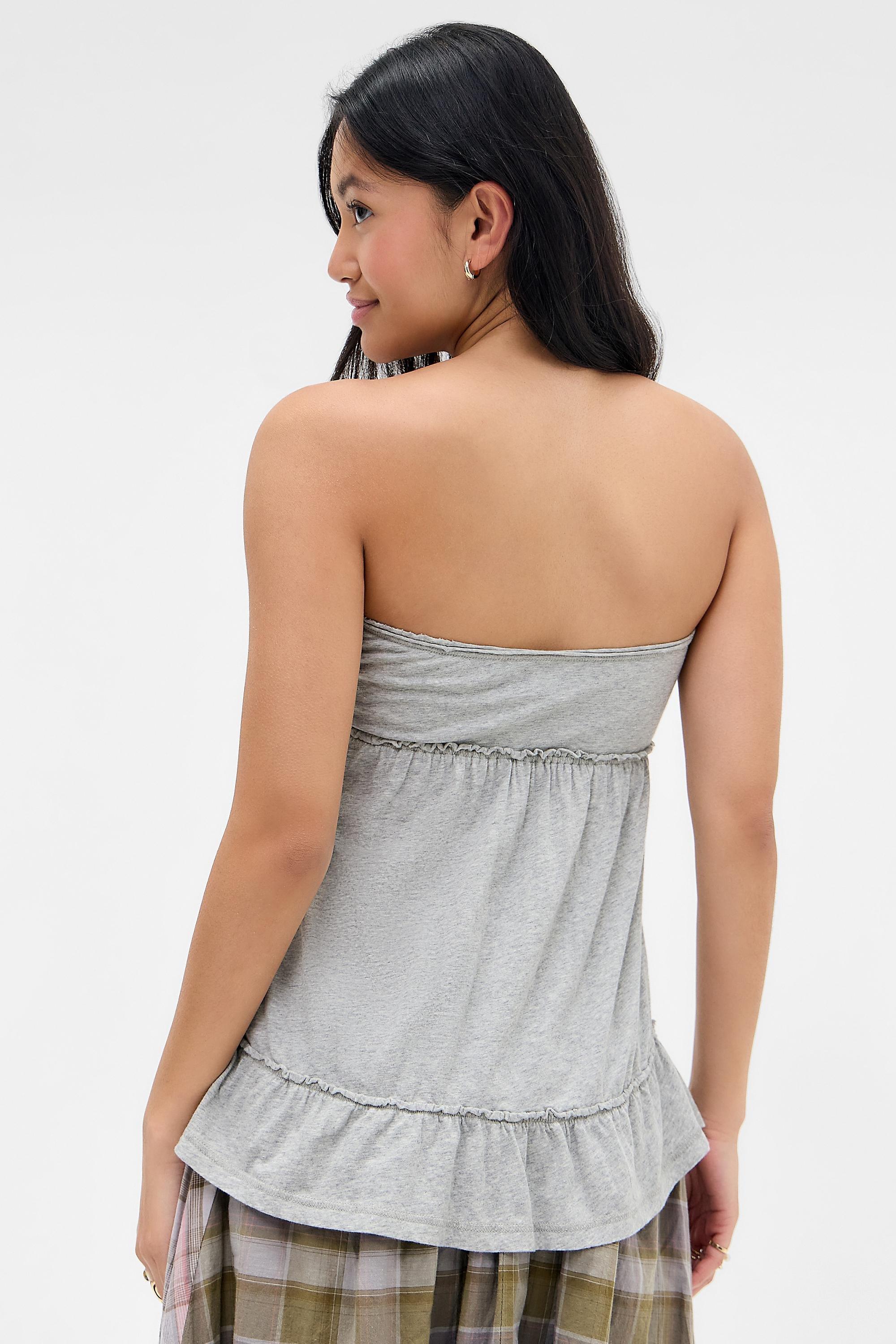 Grey Bdg Brittney Bandeau Top, GREY, large image number 3