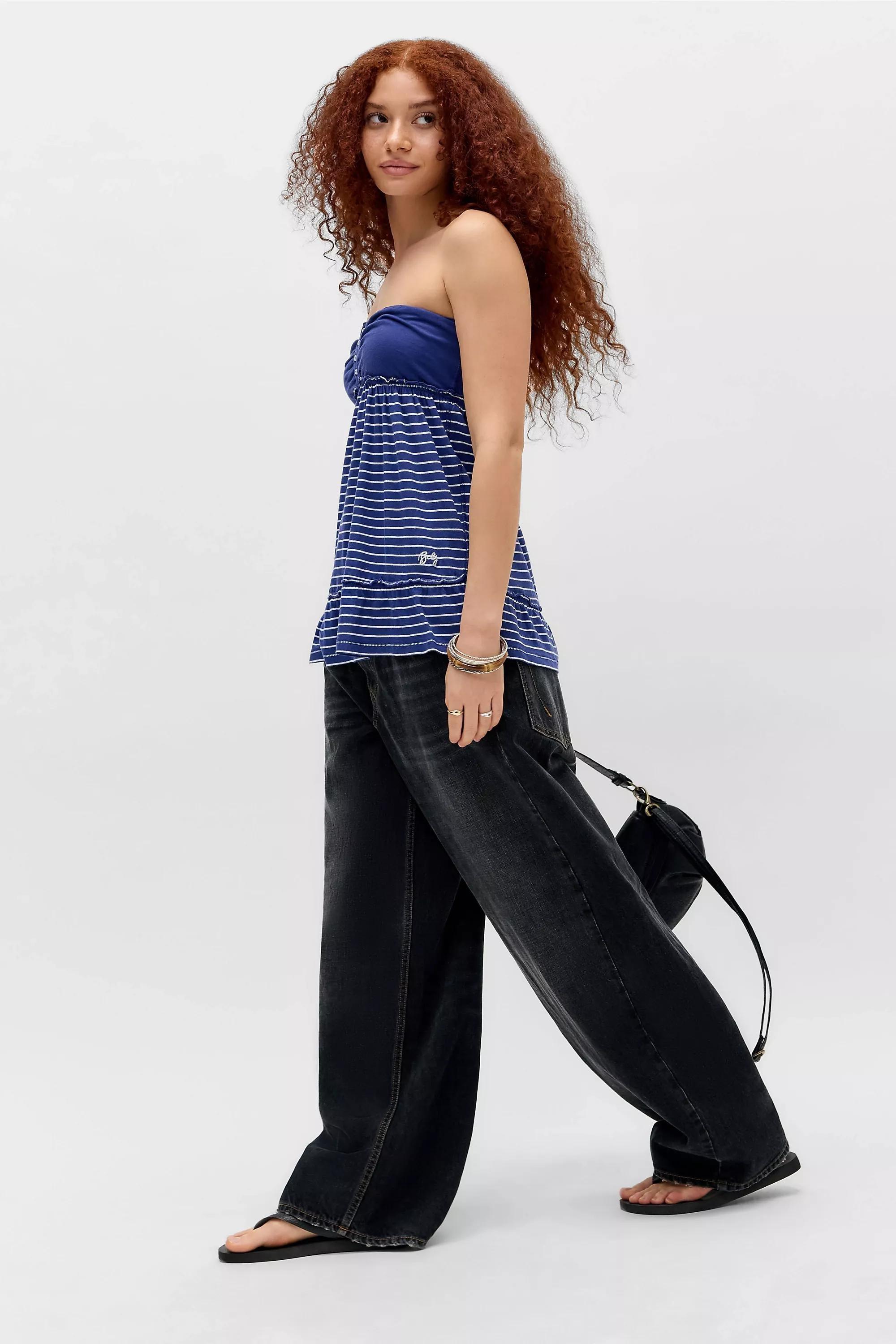 Navy Bdg Brittney Bandeau Top, NAVY, large image number 2