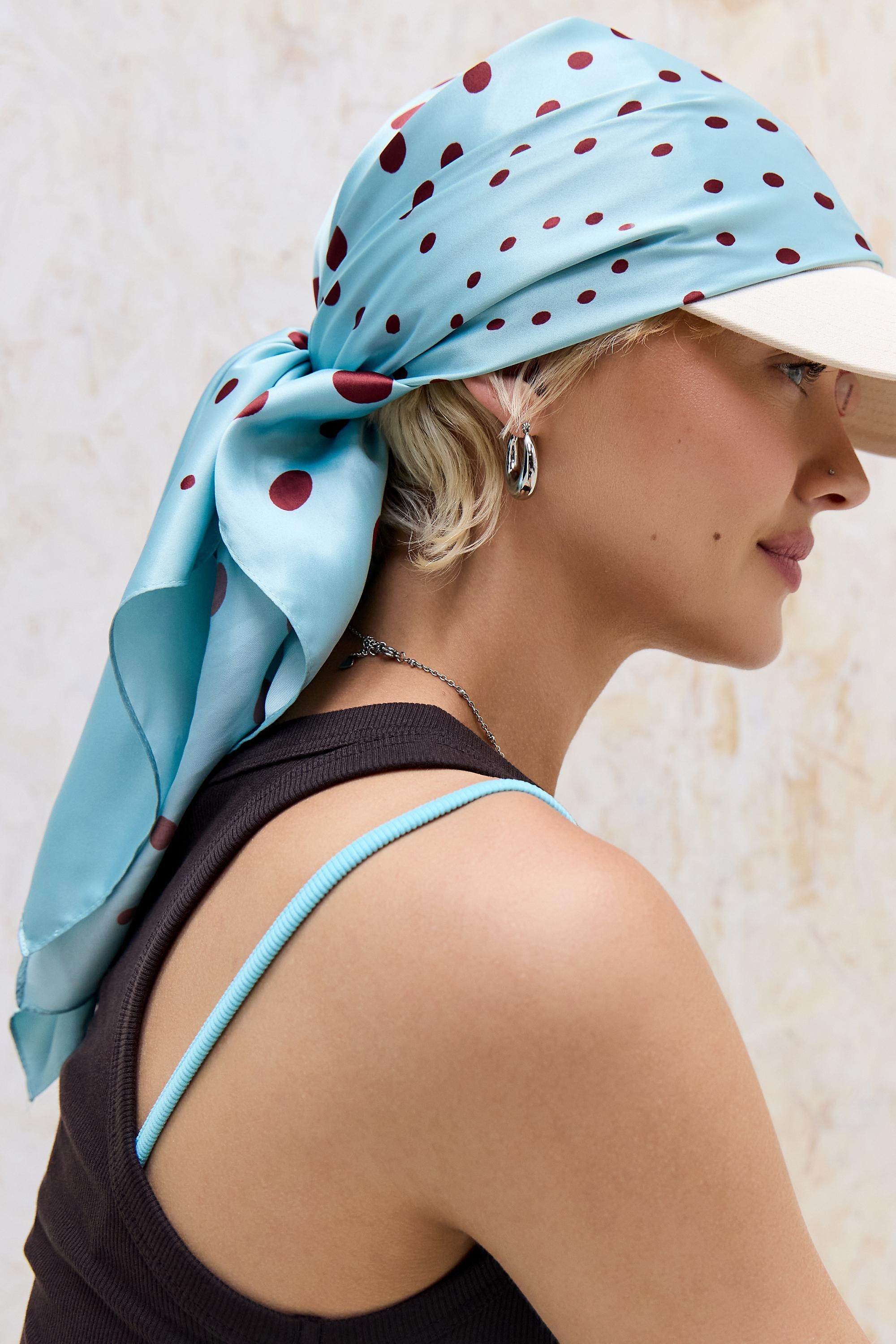 Blue Uo Silky Polka Dot Scarf, LIGHT BLUE, large image number 0
