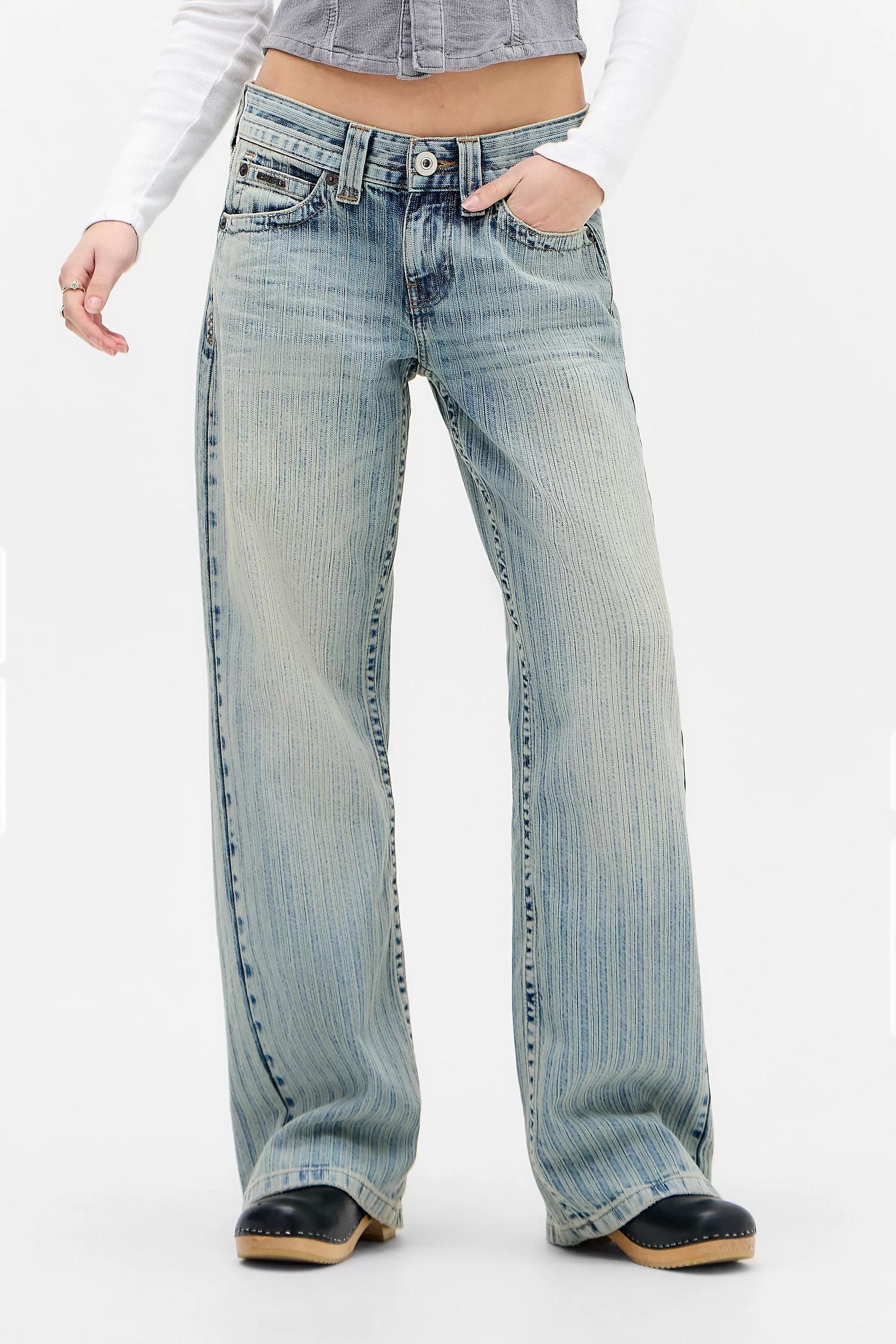 Blue Bdg Kayla Lowrider Jacquard Pinstripe Jeans, A301_0443, large image number 0