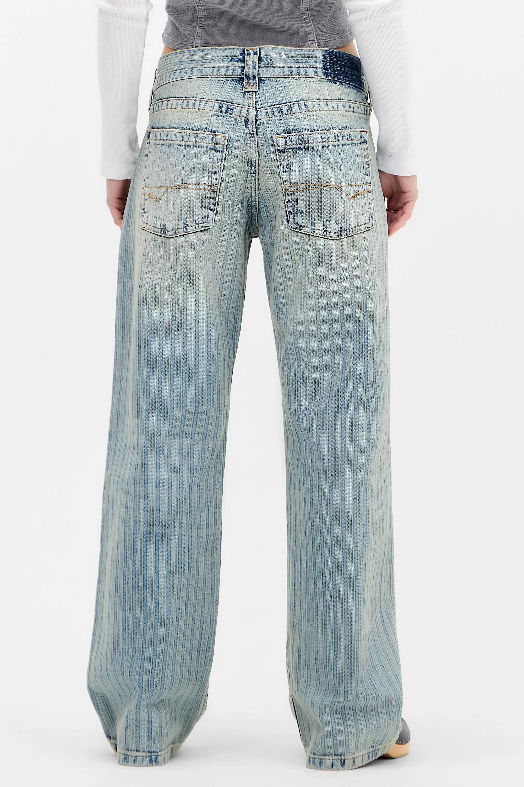 Blue Bdg Kayla Lowrider Jacquard Pinstripe Jeans, A301_0443, large image number 3