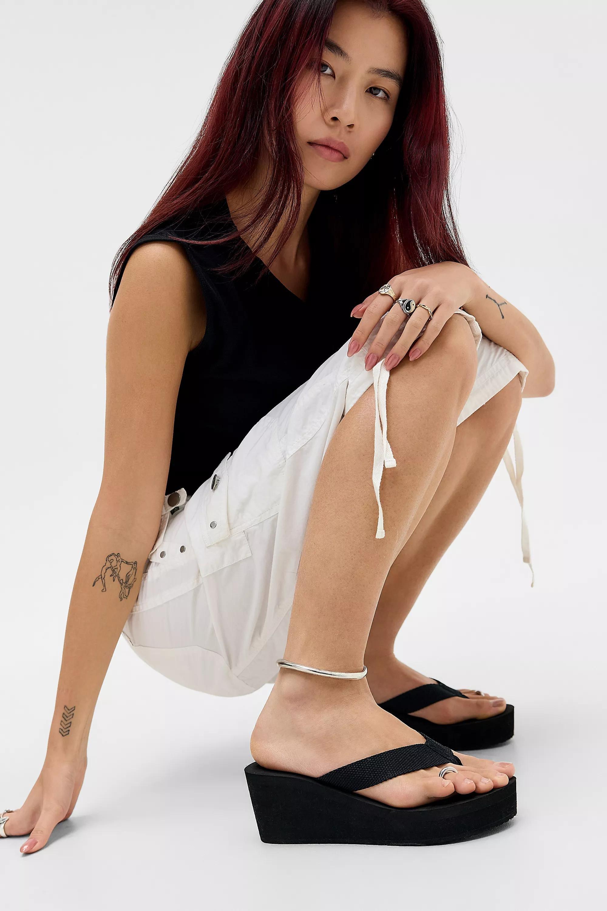 Black Uo Black Eva Wedge Sandals, BLK, medium