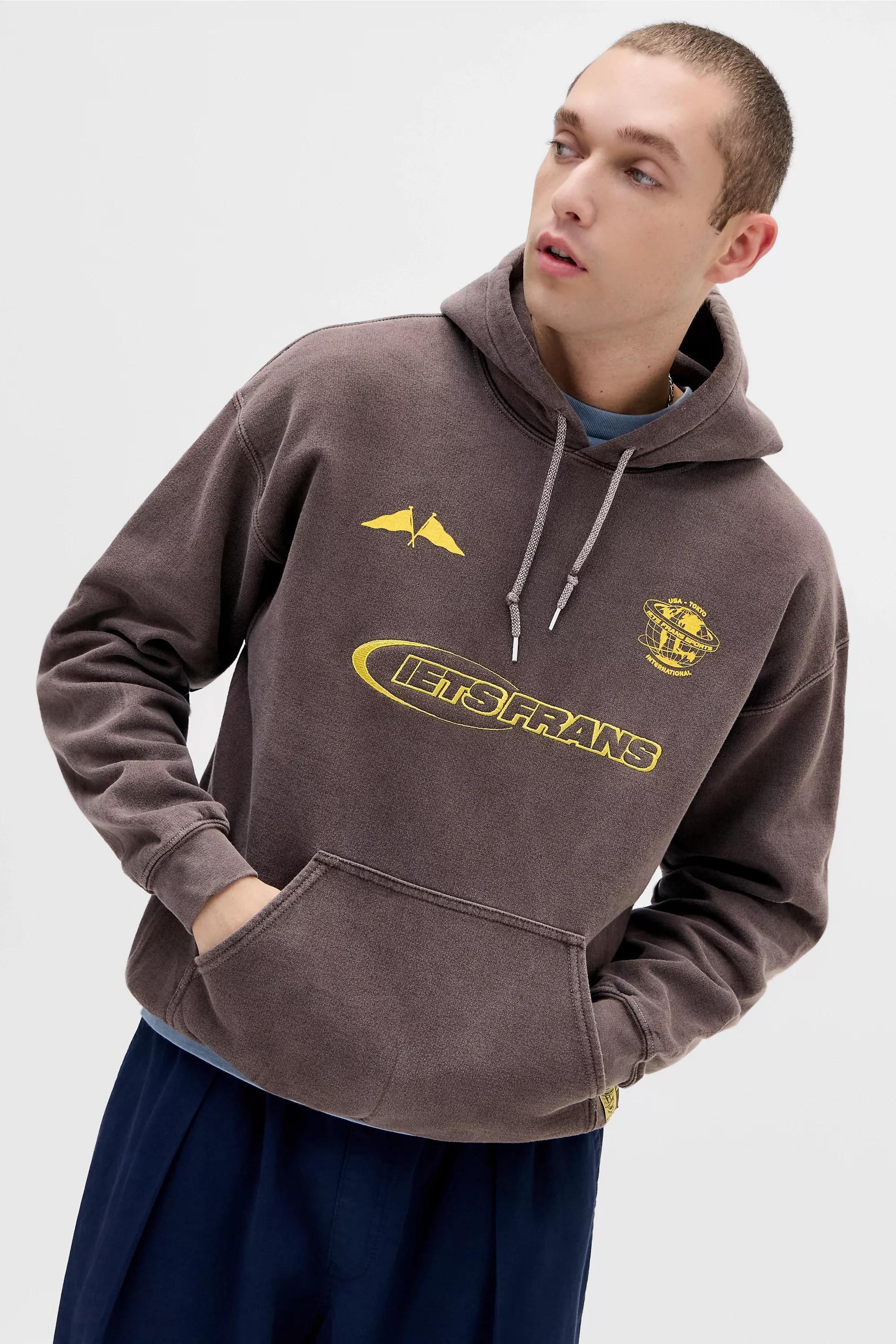 Brown Iets Frans... Brown Football Hoodie, BRN, large image number 0